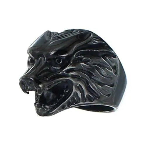GoSteel Men's Wolf Ring - Stainless Steel Adjustable Band for Men - Gothic Punk Jewelry Gift for Him - Perfect for Everyday Wear, Parties & Special Occasions