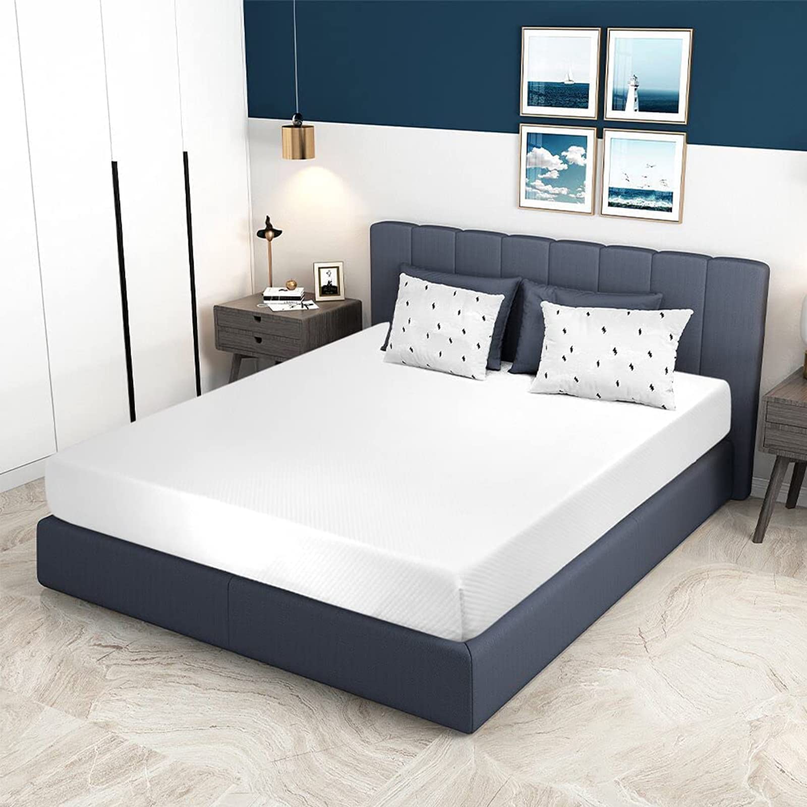 8 Inch Twin Mattress with Cooling Gel Memory Foam - CertiPUR-US Certified, Medium Firm for Pressure Relief & Cool Sleep - Perfect for Kids' Rooms, Guest Beds & Dorm Rooms (White)
