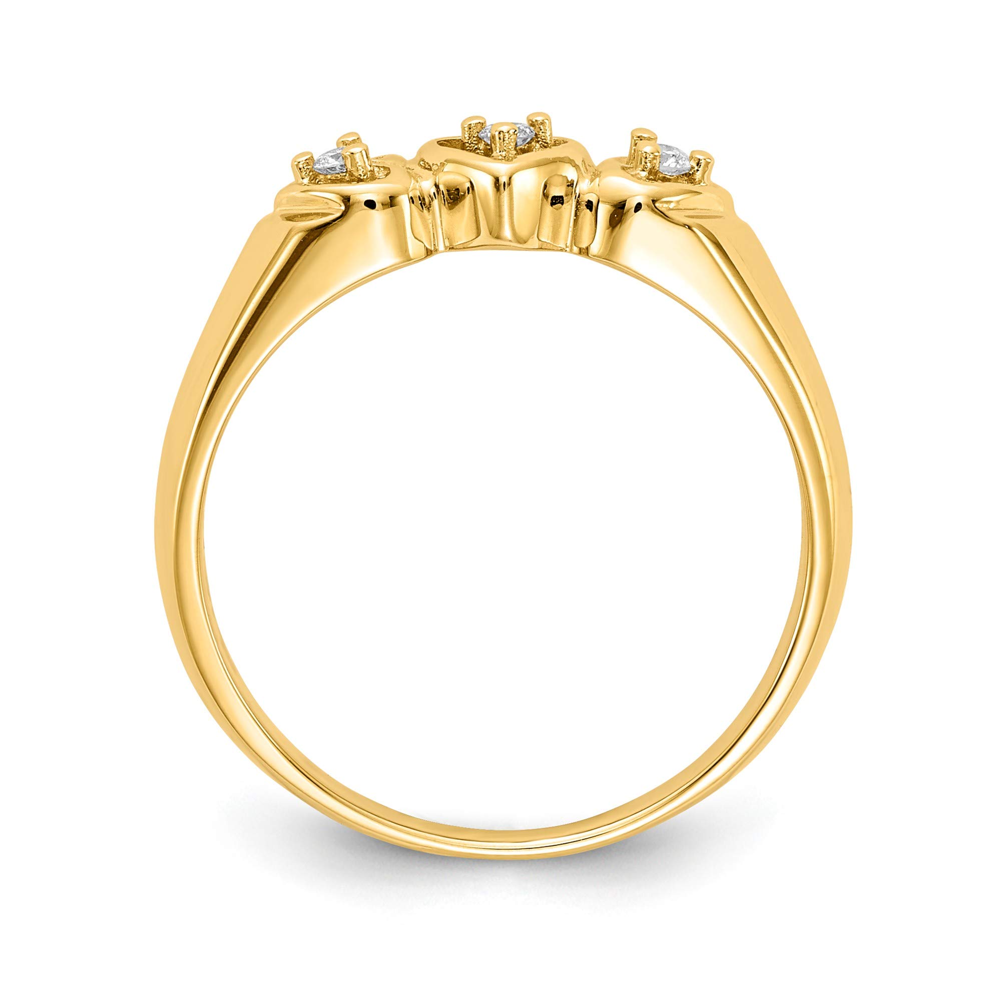 14K AA Diamond Heart Ring - Size 6 in 14K Yellow Gold - Perfect for Valentine's Day, Anniversary & Romantic Gifts