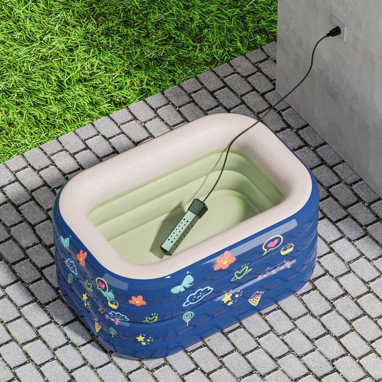 2000W Portable Pool Heater for Above Ground Pools - Digital LCD Thermometer - Fast Water Heating for Swimming Pools, Spas & Hot Tubs - Energy Efficient Immersion Heater for Year-Round Comfort