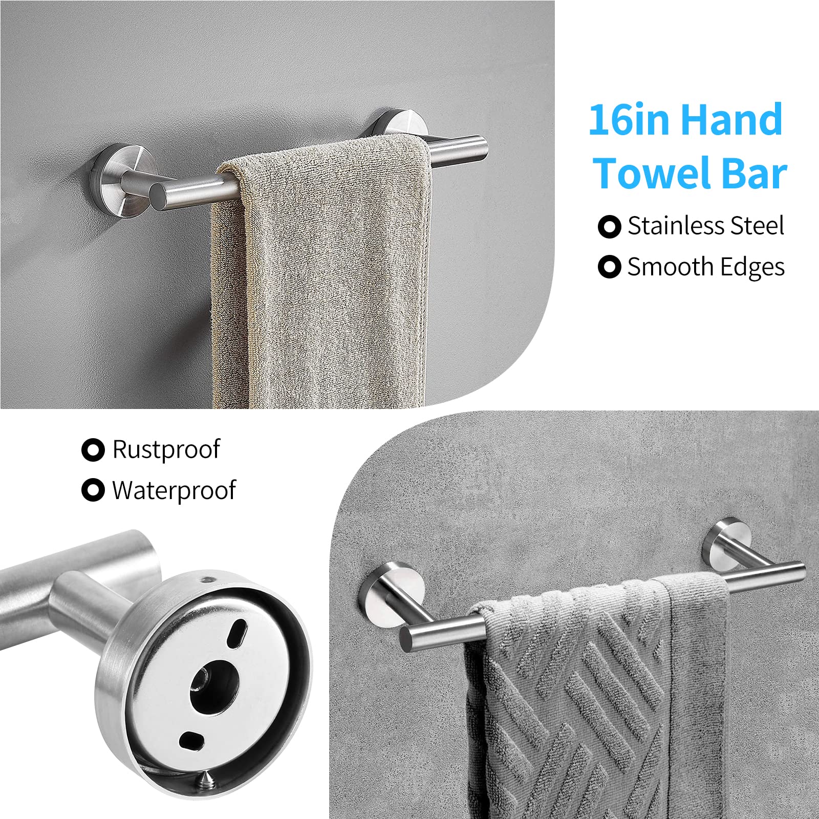 10-Piece Brushed Nickel Bathroom Hardware Set - Includes 24