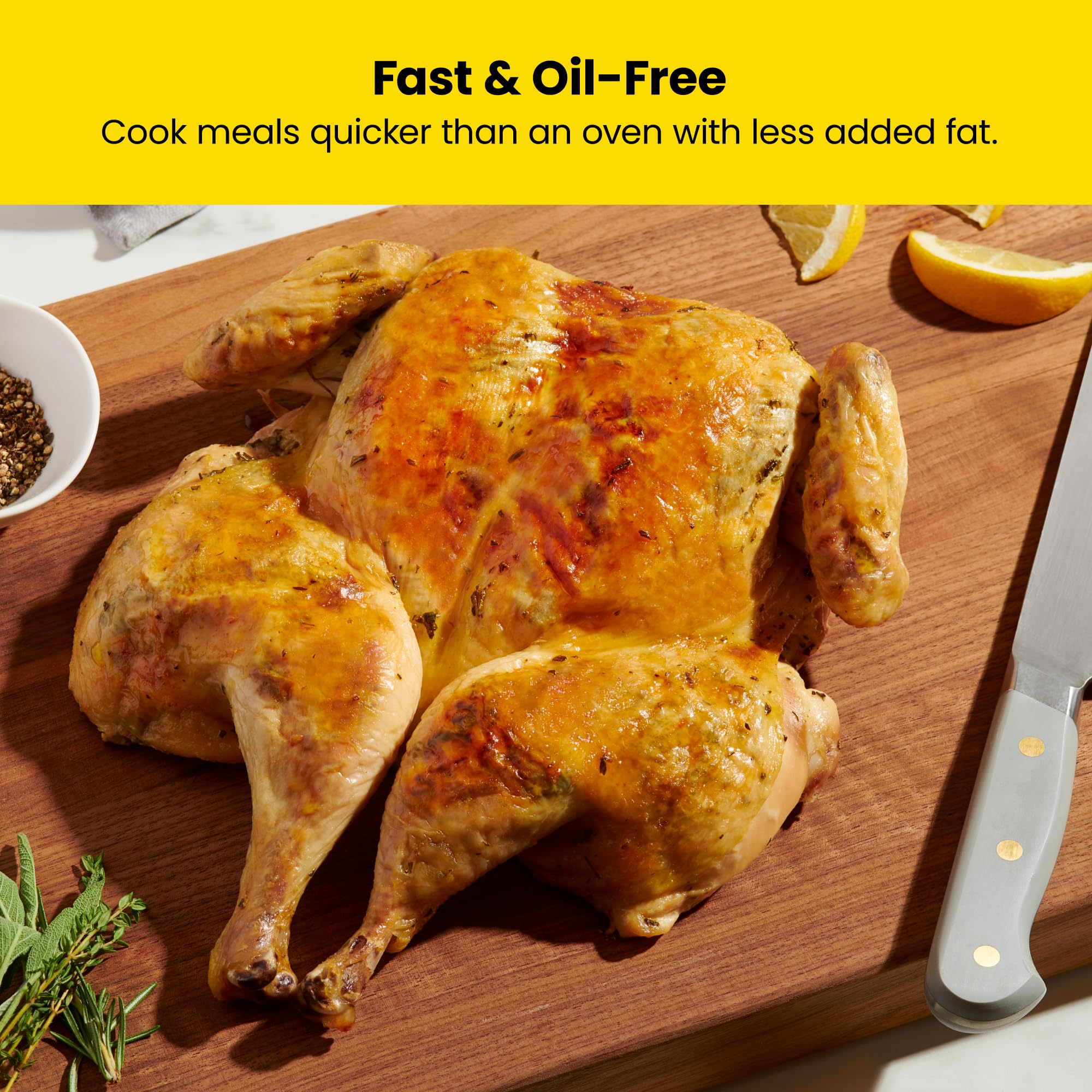 CHEFMAN 8 Qt Digital Air Fryer with Viewing Window - Family Size, Nonstick & Dishwasher Safe Basket, 4 Presets for Roasting, Baking, Dehydrating | Perfect for Healthy Cooking, Quick Meals & Family Dinners