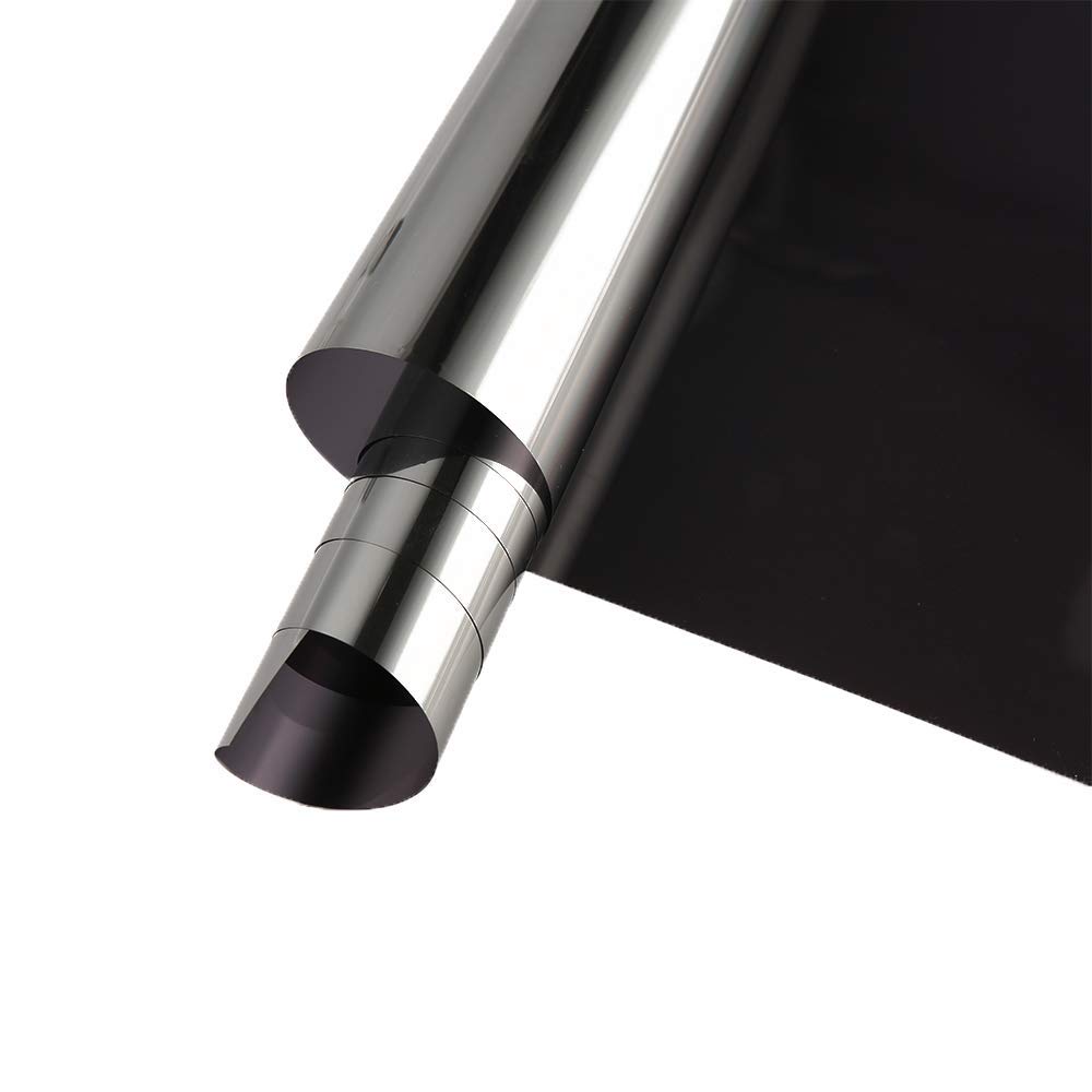SW One Way Mirror Privacy Window Film - Black Silver Reflective Tint for Heat Control & UV Protection (60