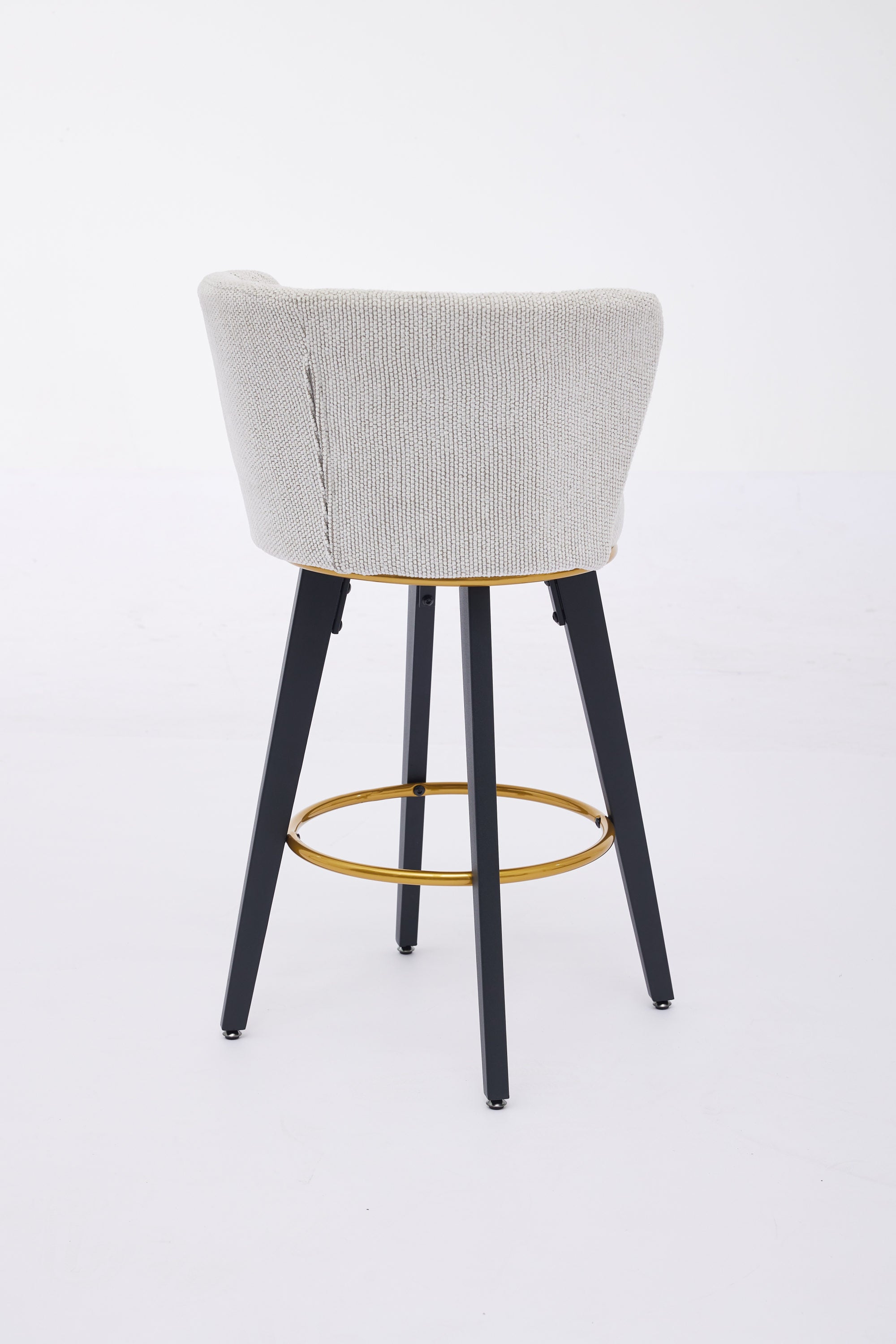 2-Pack Counter Height Bar Stools with 360° Swivel, Upholstered Back & Metal Legs - 26 Inch Seat Height, Velvet Fabric & Gold Footrest - Perfect for Kitchen Islands, Breakfast Bars & Home Decor