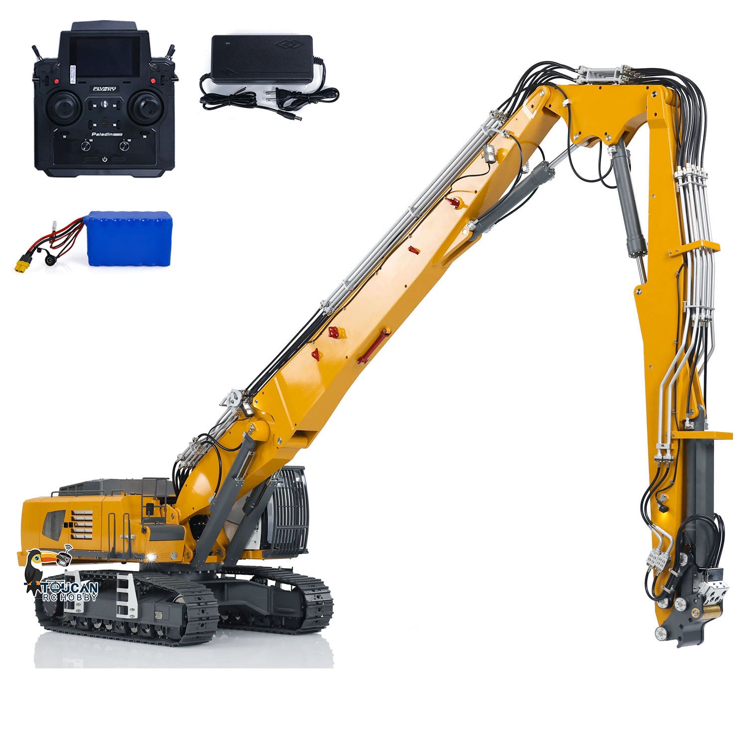 1/14 Scale K970 RC Hydraulic Excavator - 300 Channel Radio Controlled Demolition Machine, PL18EVLite RTR/PNP for Construction Simulation & Outdoor Play
