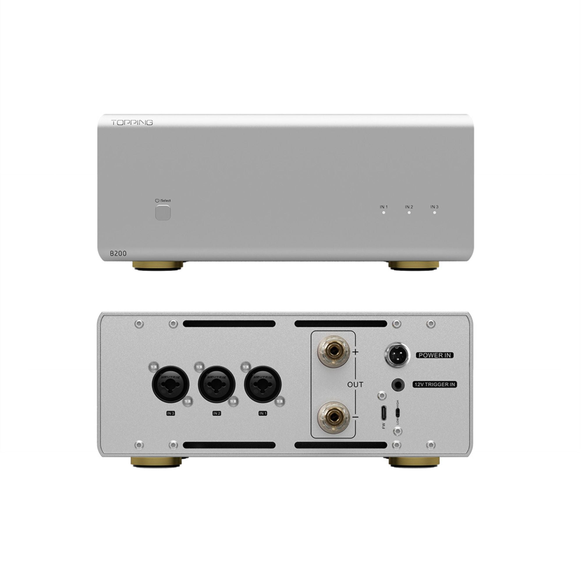 Topping B200 Pure Power Amplifier Pair - High-Fidelity Stereo Audio for Home Theater & Professional Studio Use