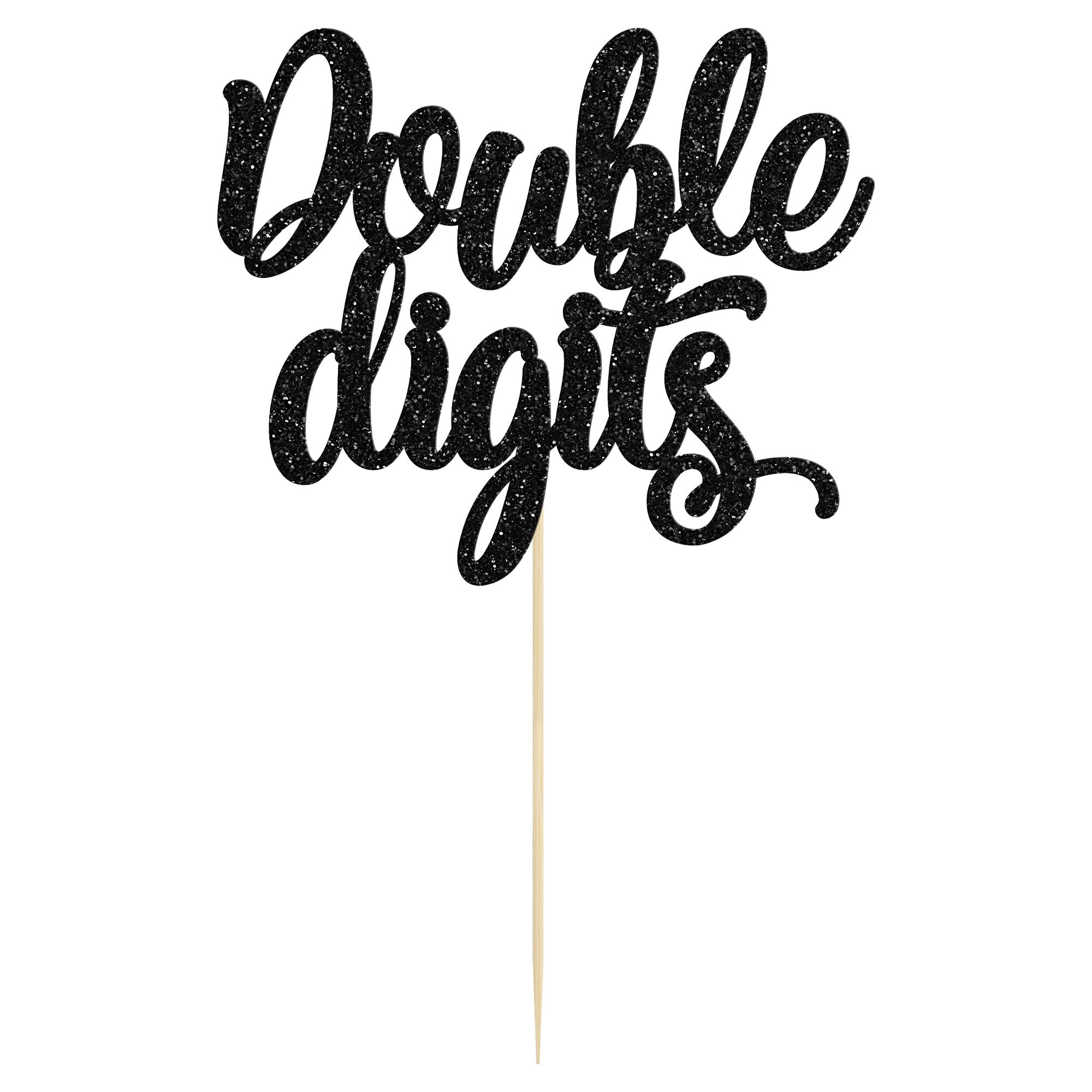 Gyufise 1 Pack Double Digits 10th Birthday Cake Topper - Black Glitter Number 10 Cake Decorations for Boys & Girls | Perfect for 10th Birthday Parties, Anniversary Celebrations & Milestone Cakes