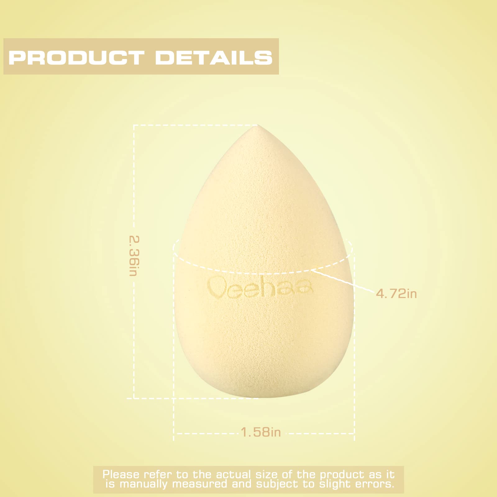 2PCS Latex-Free Makeup Sponge Set - Egg Shaped Beauty Blender for Foundation & Concealer Application - Perfect for Face, Eyes & Contouring - Ideal for Professional Makeup & Everyday Use