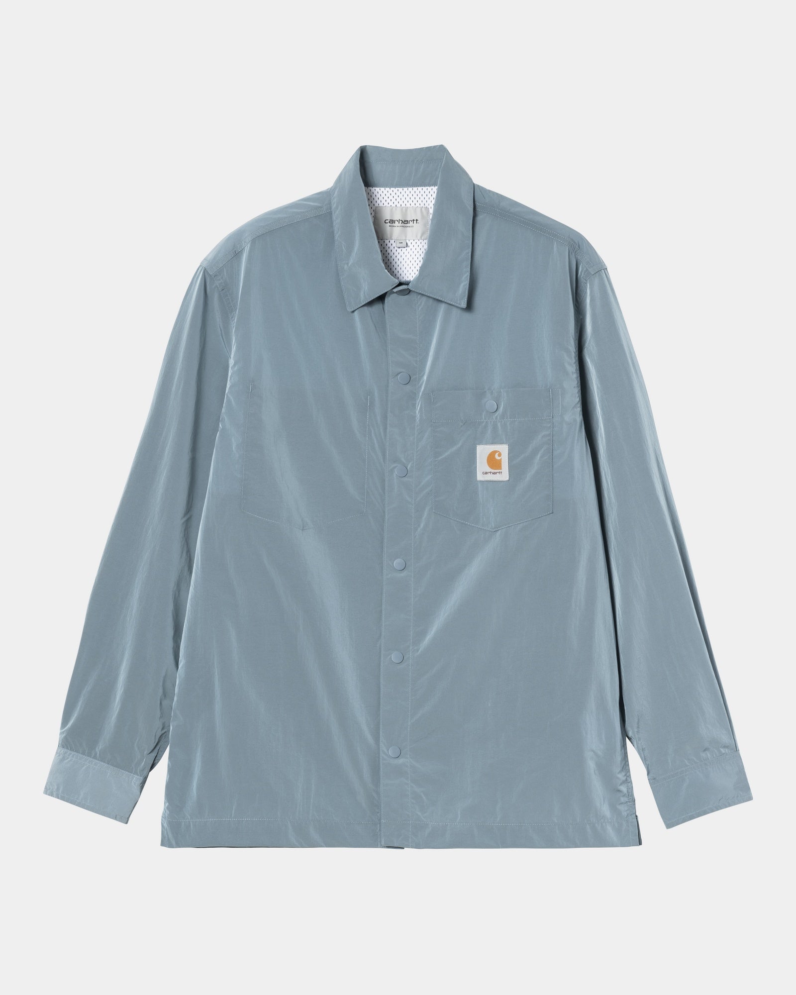 Canby Shirt Jacket for Men - Lightweight Cotton Blend Overshirt in Clay Blue & White | Perfect for Casual Outings, Layering & Outdoor Adventures