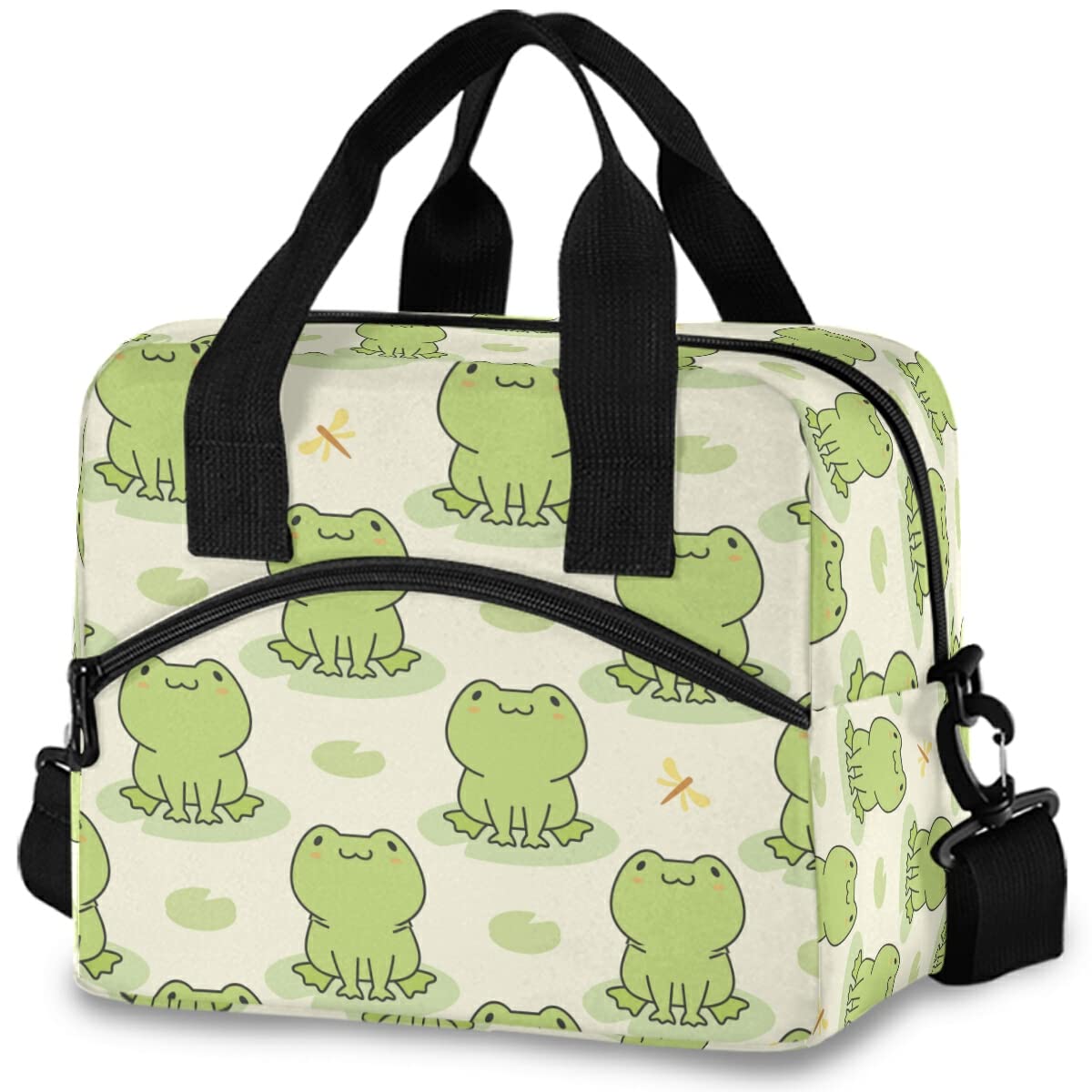 Insulated Lunch Bag with Cute Frog Design - Reusable Leakproof Cooler Tote for Women & Men - Perfect for Work, School, Picnics & Outdoor Activities