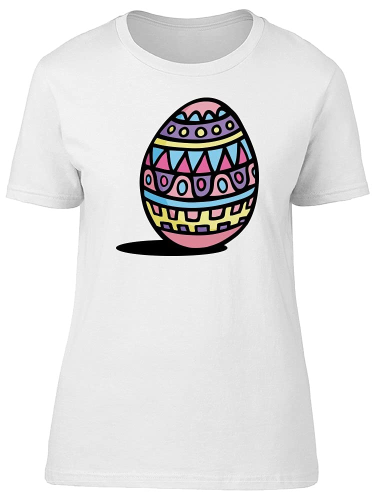 Smartprints Cute Boho Colorful Easter Egg T-Shirt for Women - Trendy Spring Outfit & Holiday Party Fashion
