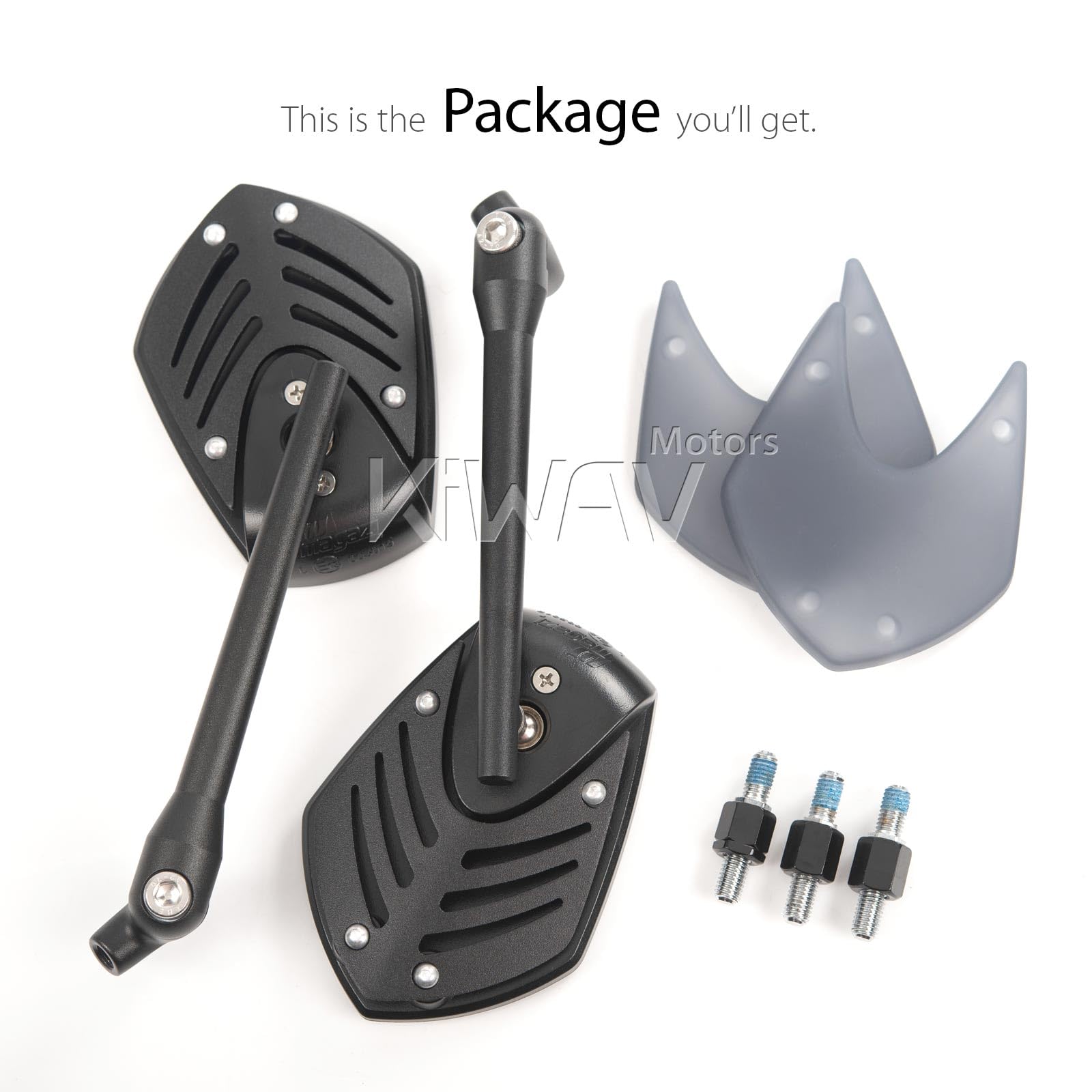 Black Motorcycle Mirror Shield for Scooters - Durable & Adjustable Rearview Mirror for Safe Riding - Perfect for Urban Commuting & Road Trips