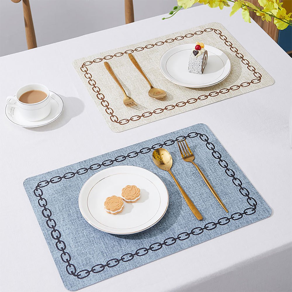 Premium Arkansas Faux Leather Placemats - Set of 4 Waterproof & Heat-Resistant Table Mats for Dining, Kitchen, or Party Decor - Elegant Home & Entertaining Essentials