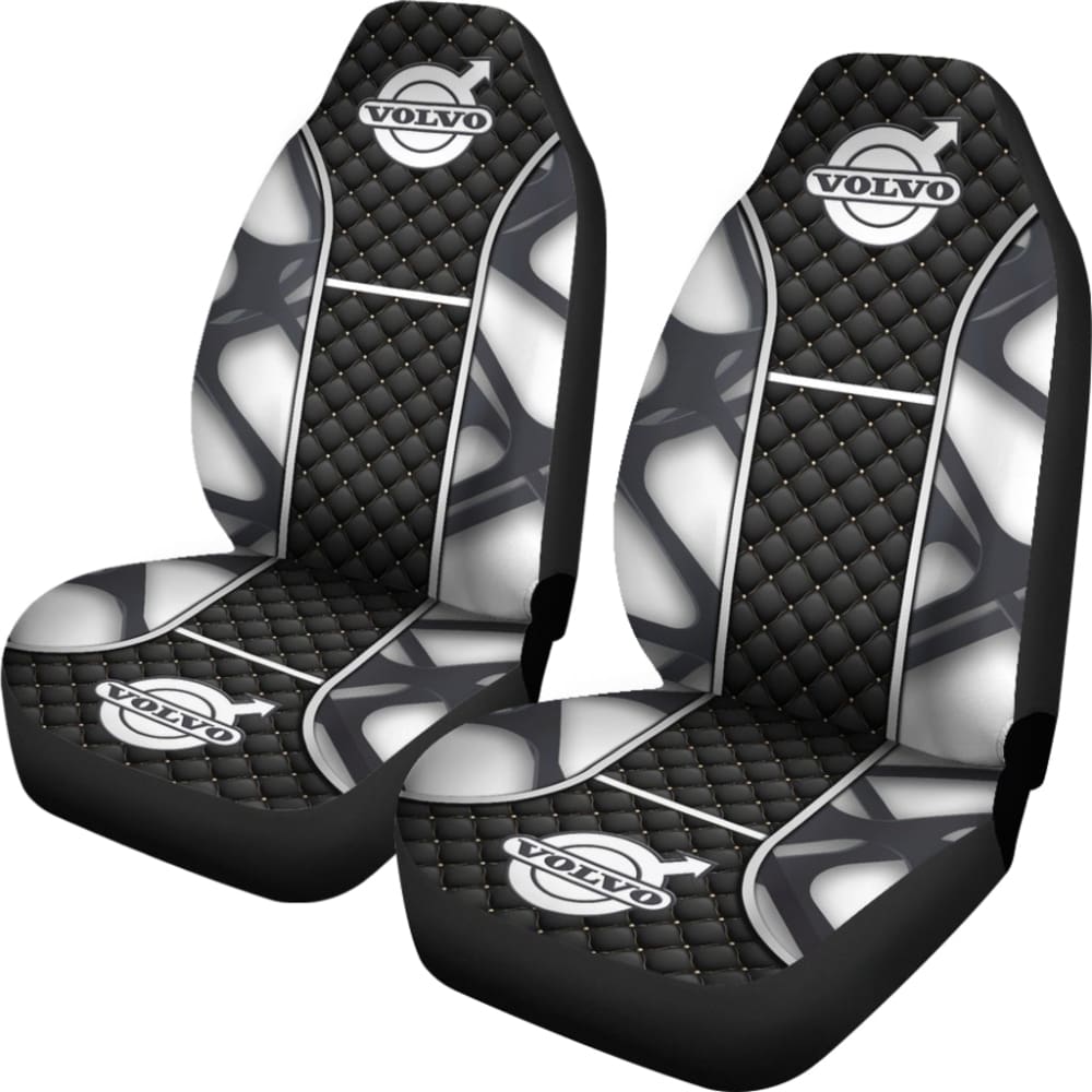 Premium Volvo Black & White Printed Car Seat Covers - Universal Fit for Most Volvo Models - Perfect for Daily Commute, Road Trips & Car Interior Protection