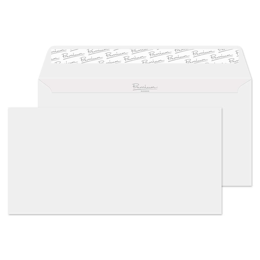 Premium Business DL 110 x 220 mm 120 GSM Peel & Seal Wallet Envelopes (37882) - Brilliant White Wove - Pack of 500 - Perfect for Mailing Invoices, Letters & Documents - Office & Home Use