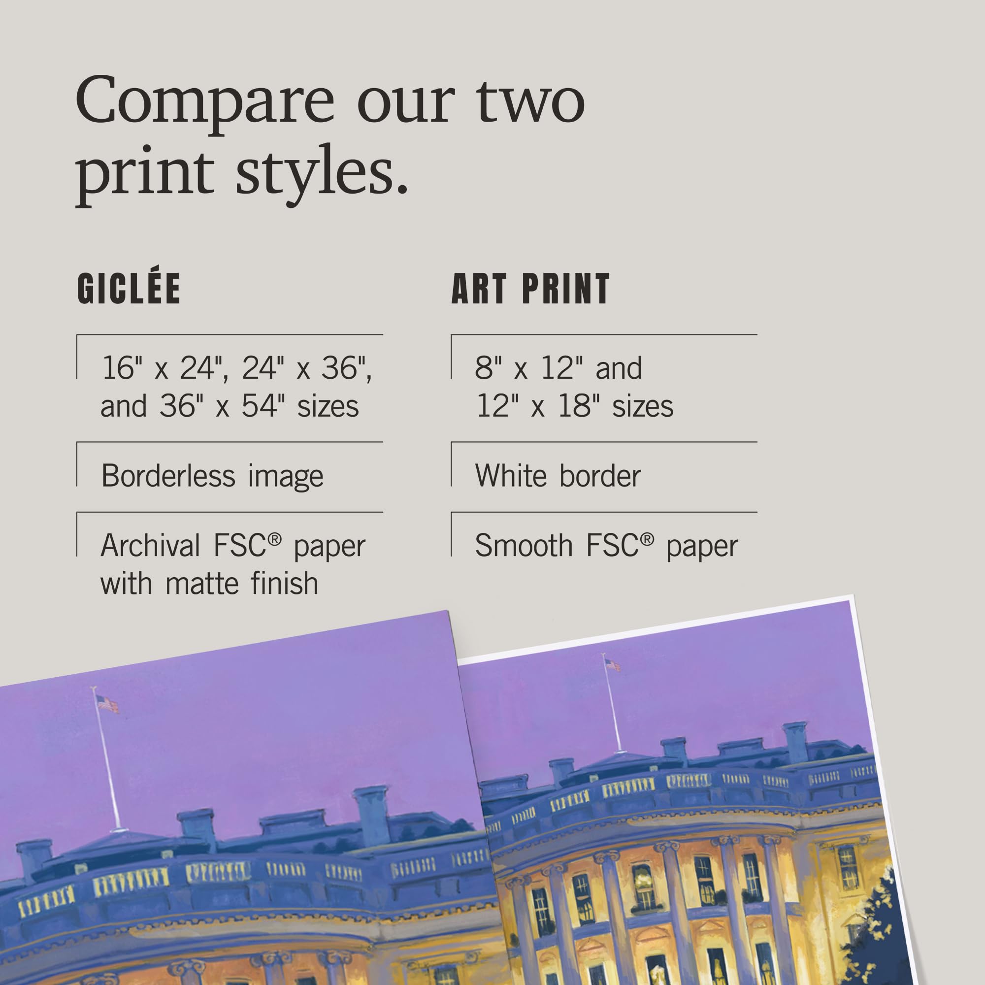 Lantern Press 36x54 Inch Giclee Art Print - Premium Washington DC White House Wall Decor - Perfect for Living Room, Office & Home Decoration