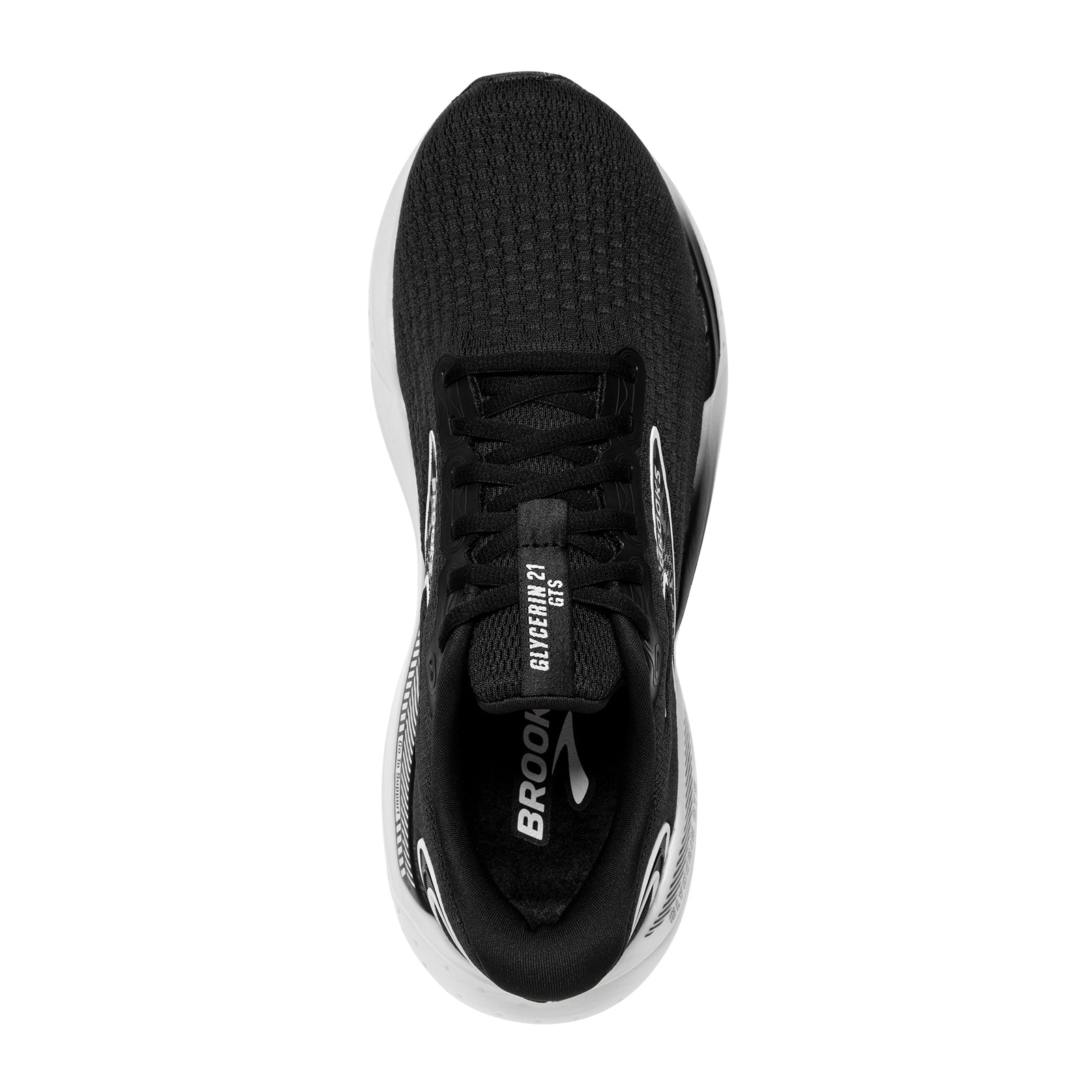 Brooks Glycerin GTS 21 Women's Running Shoes - Black/Grey/White | Cushioned Stability Sneakers for Road Running, Jogging & Gym Workouts