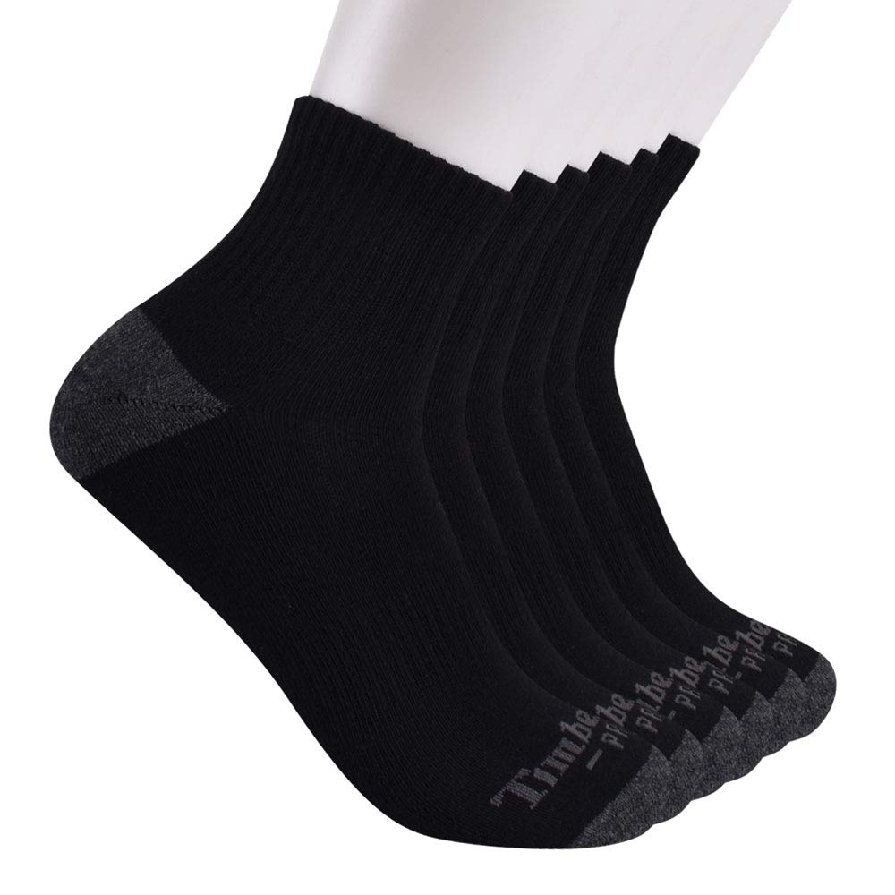 Timberland PRO Men's 6-Pack Performance Quarter Length Work Socks - Moisture Wicking, Cushioned Support for Construction, Hiking & Outdoor Activities