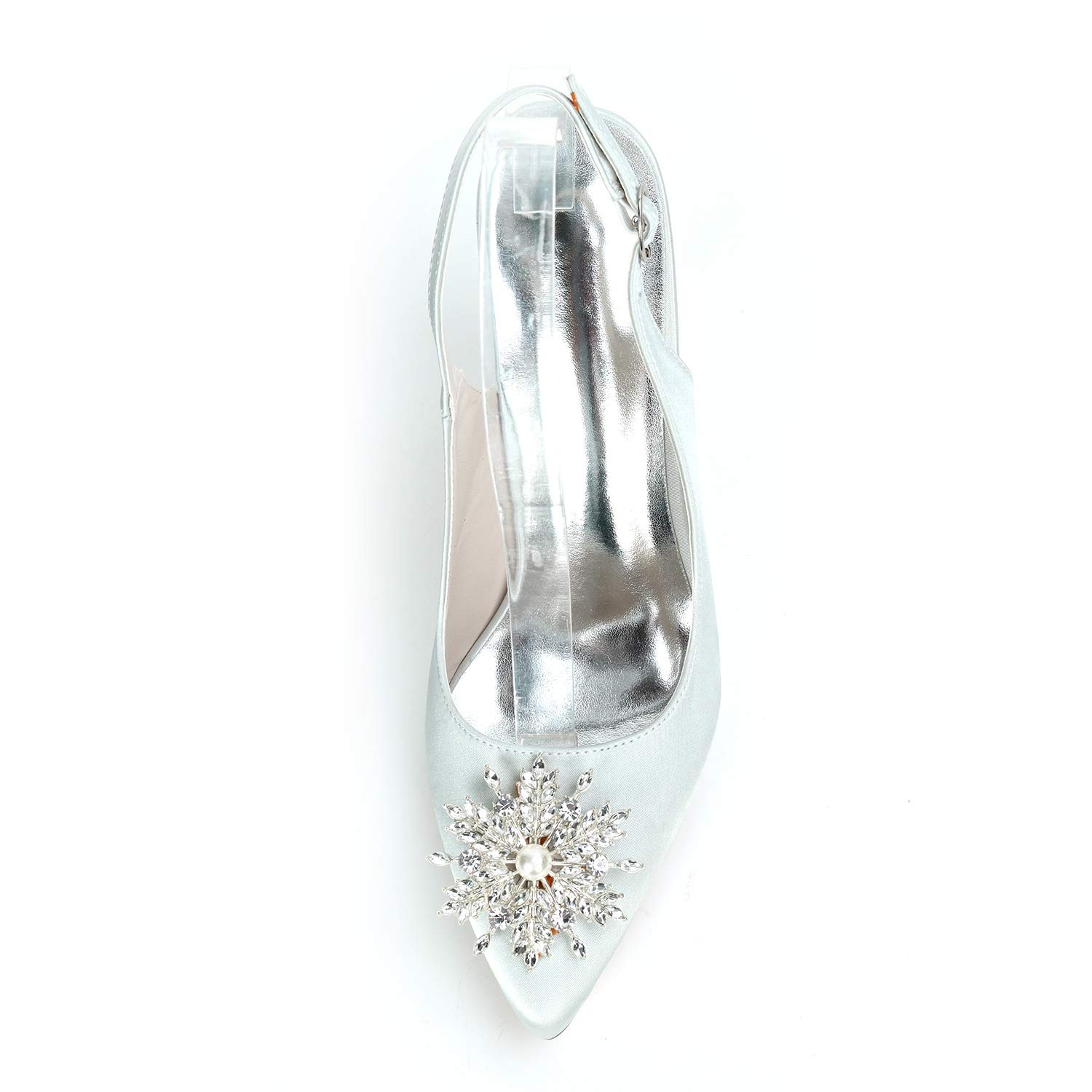 Ivory White Wedding Shoes for Women - Elegant Closed Toe Bridal Pumps with Ankle Strap & Slingback Heels | Perfect for Bridal Ceremony, Reception, and Formal Occasions