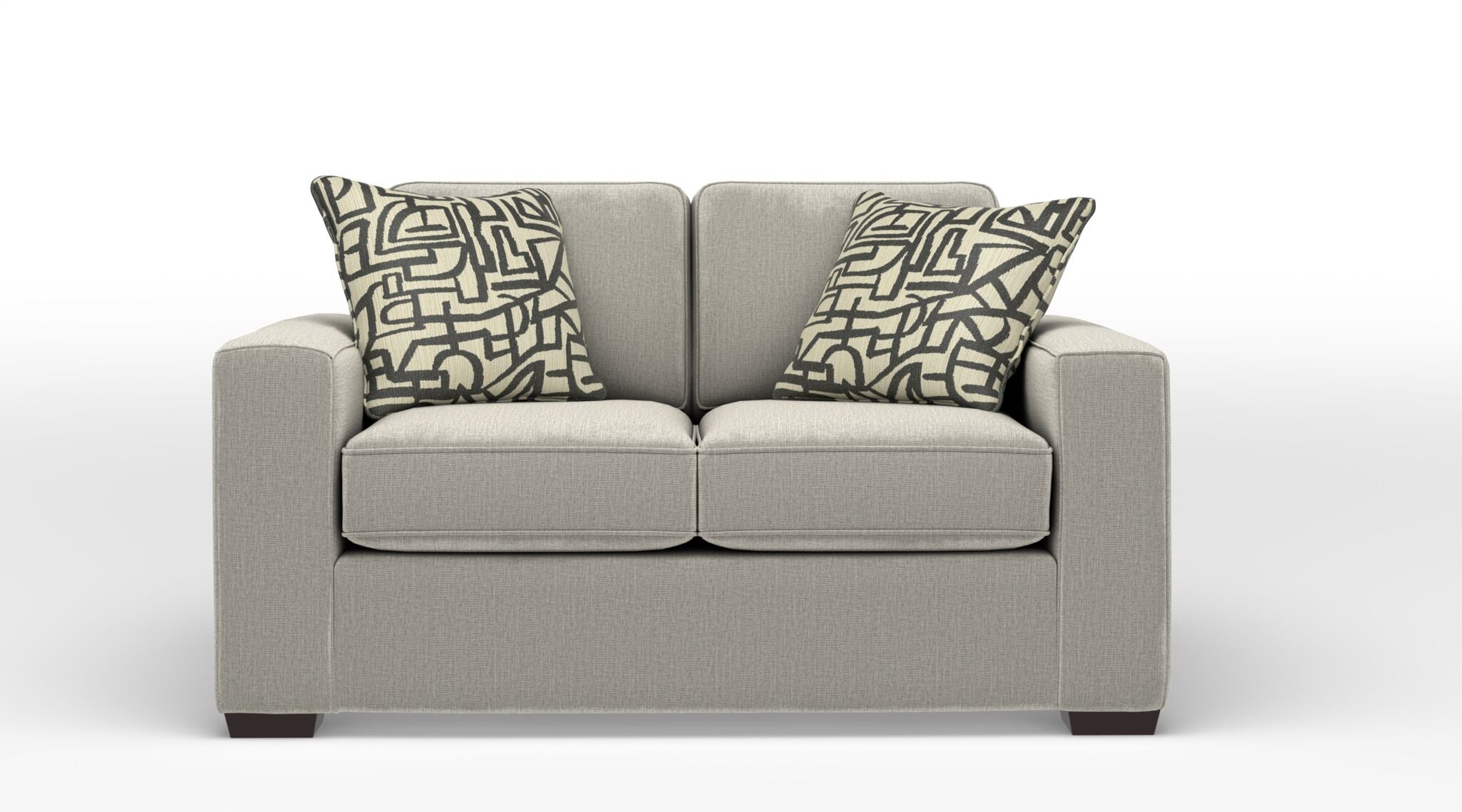 Celeste Loveseat Sofa - Stucco Beige Fabric Small Couch for Living Room, Apartment, and Office - Compact Two-Seater with Modern Design