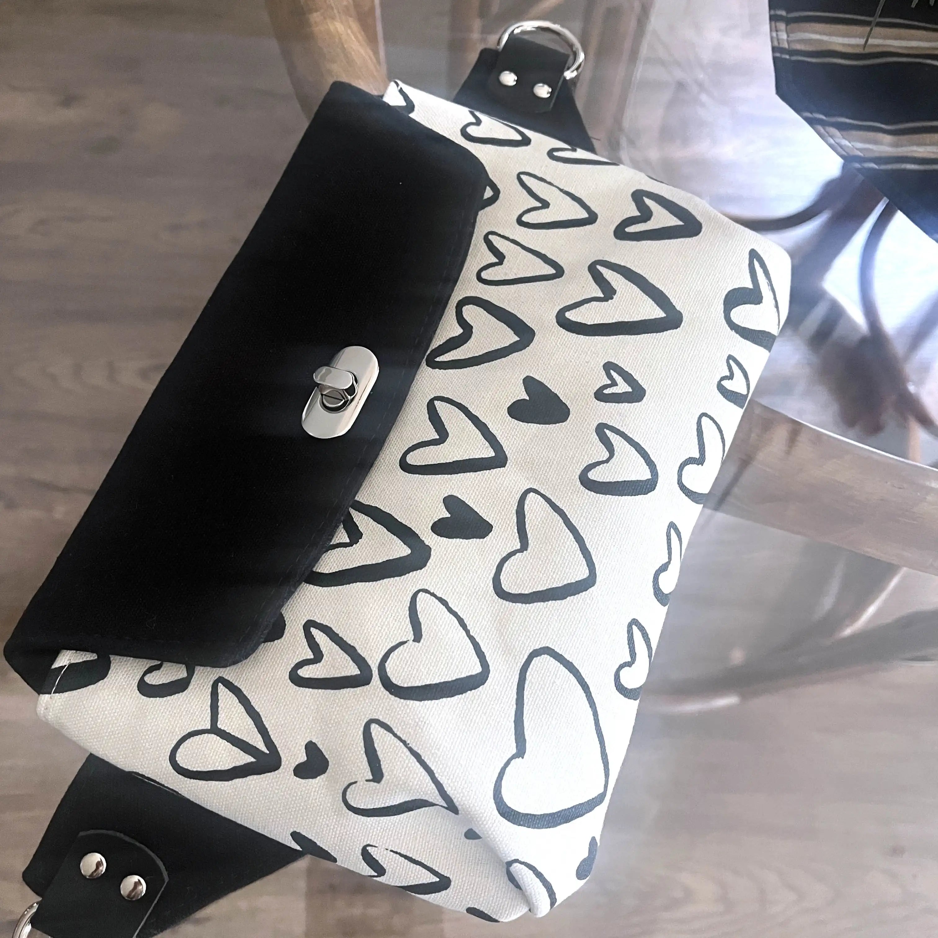Haralson Belt Bag with Heart Design & Nickel Hardware - Stylish Waist Pack for Women, Perfect for Travel, Running, and Everyday Use