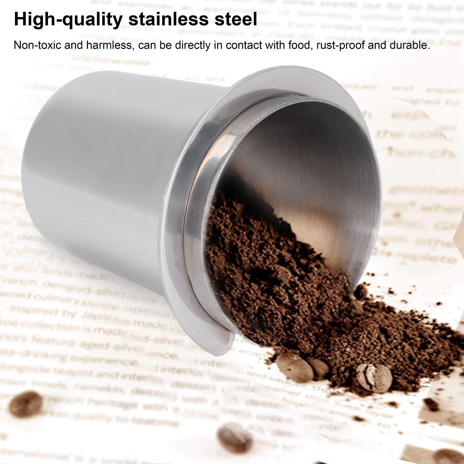 Zerodis 51mm Stainless Steel Espresso Dosing Cup - Coffee Powder Dispenser for Espresso Machines | Perfect for Baristas & Home Brewing | Essential Coffee Accessory for Latte, Cappuccino & Americano Making