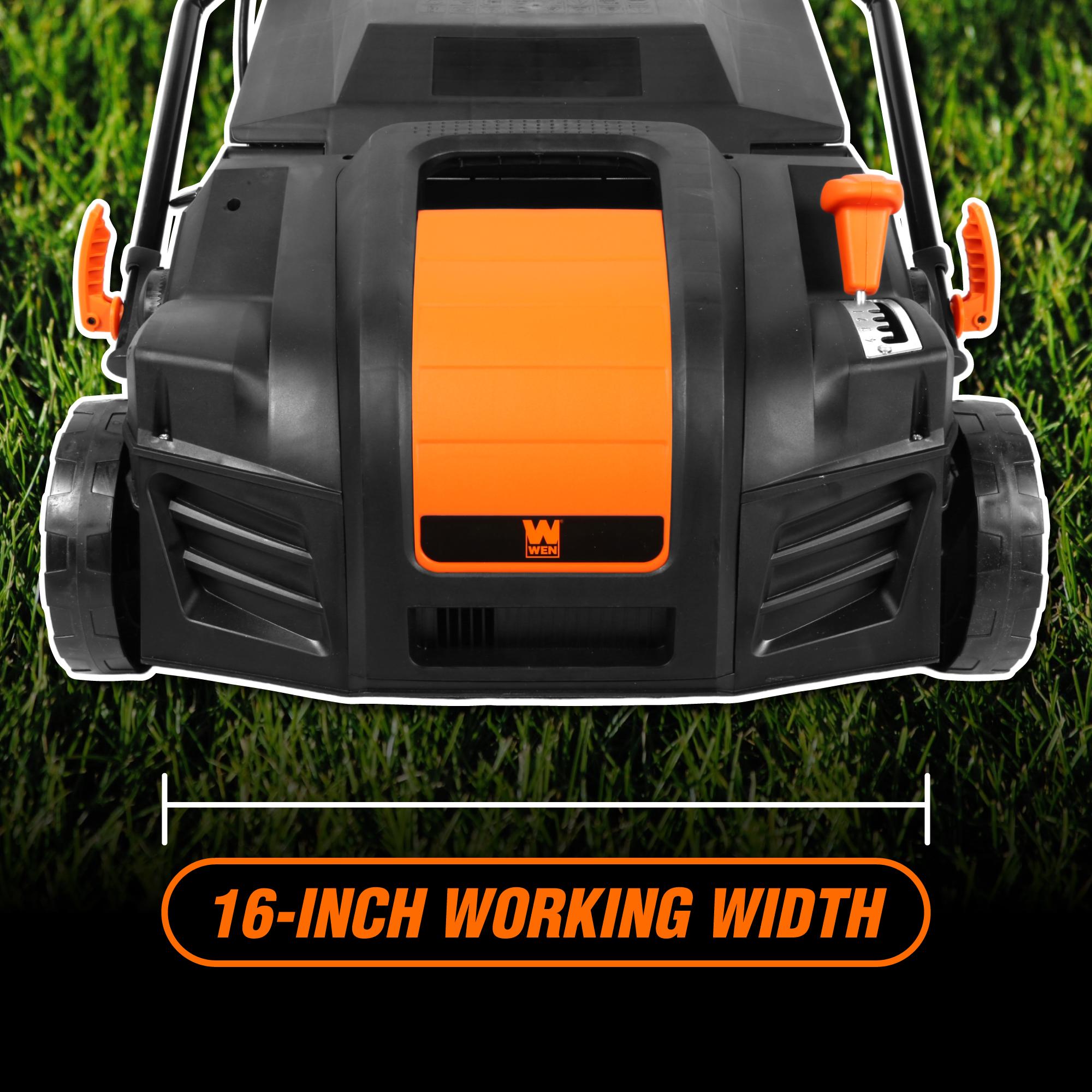 WEN DT1516 16-Inch 15 Amp 2-in-1 Electric Dethatcher & Scarifier with Collection Bag - Perfect for Lawn Aeration and Thatch Removal in Residential Yards