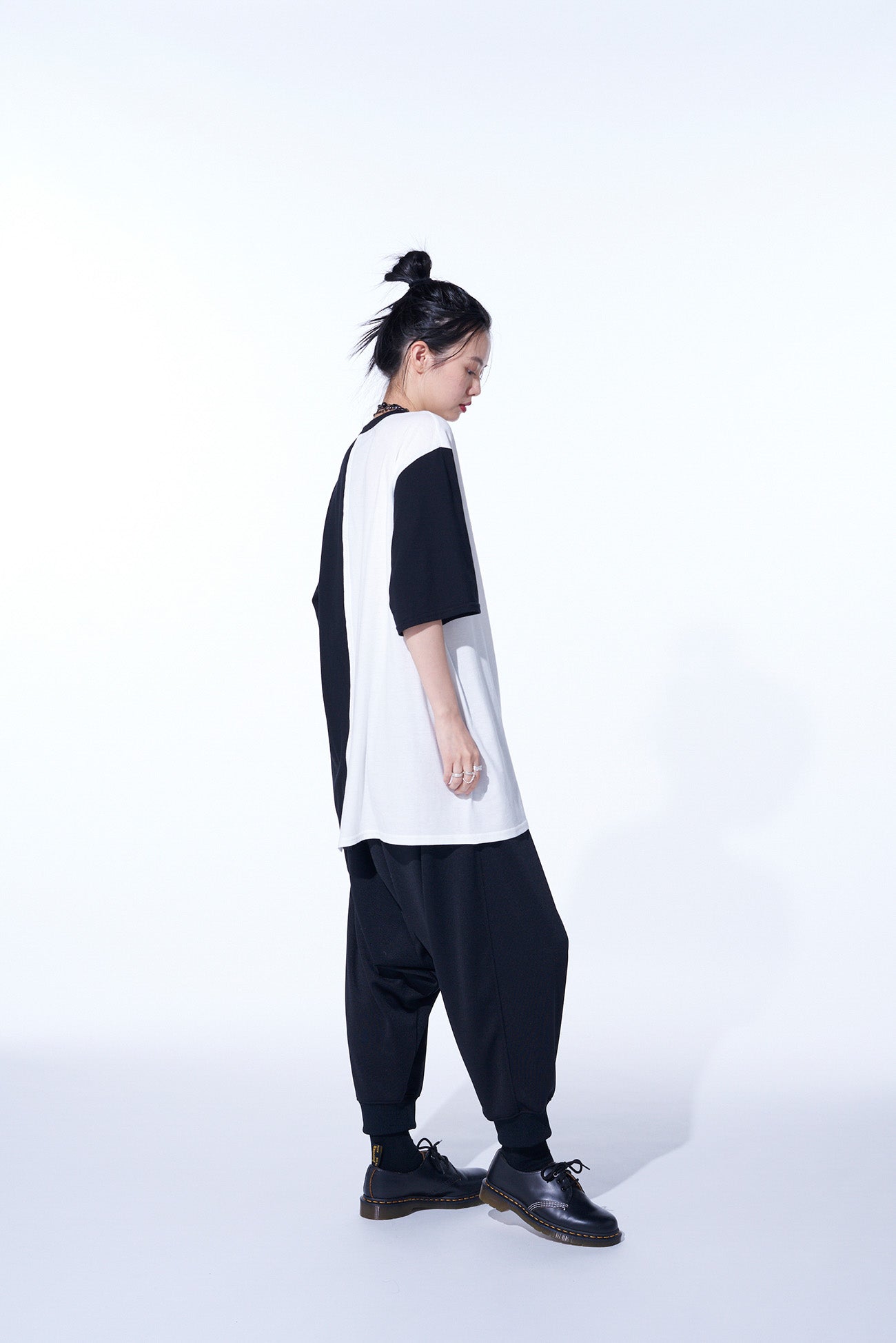 Color Switched Asymmetrical Design T-Shirt for Men & Women | Trendy Casual Wear for Street Style & Everyday Outfits