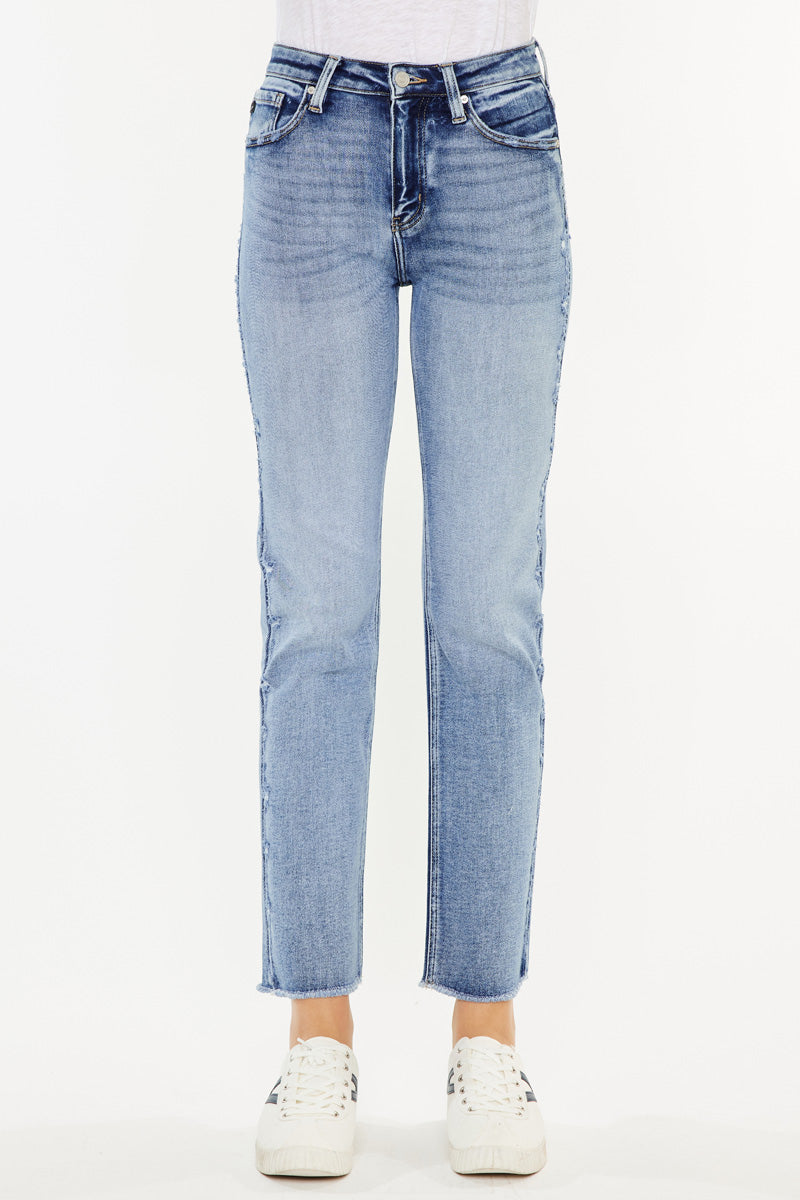 Sadie High Rise Straight Leg Jeans for Women - Stretchy Comfort Denim Pants - Perfect for Casual Wear, Office & Date Nights