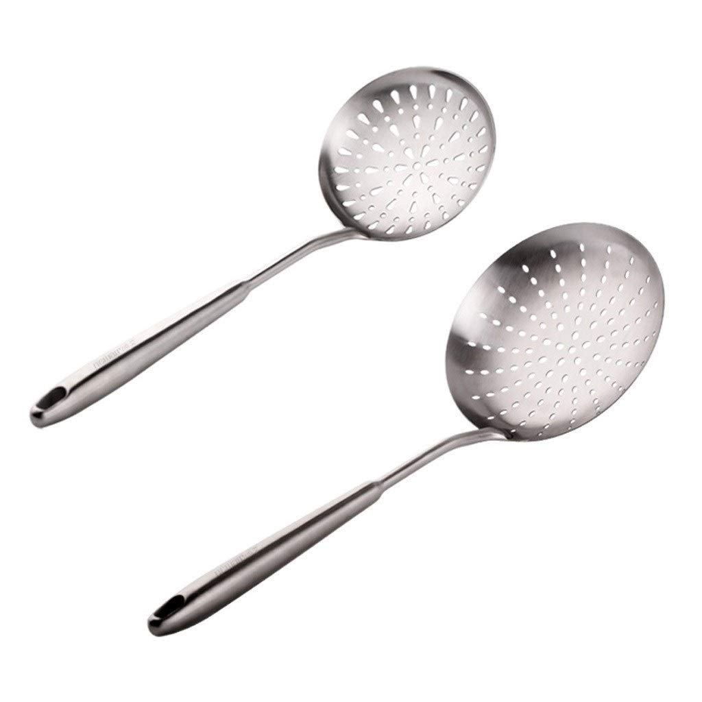 304 Stainless Steel Colander & Skimmer Spoon 2-Piece Set - Fine Mesh Strainer for Pasta, Noodles, French Fries & Hot Pot - Durable Kitchen Filter Spoon for Frying, Cooking & Oil Draining - Perfect for Home & Restaurant Use