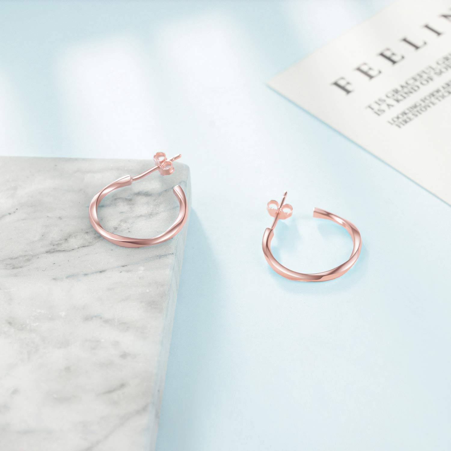 Sterling Silver Origami Hummingbird Stud Earrings - Minimalist Circle Snake Jewelry for Women & Girls | Perfect Gift for Birthday, Anniversary & Everyday Wear