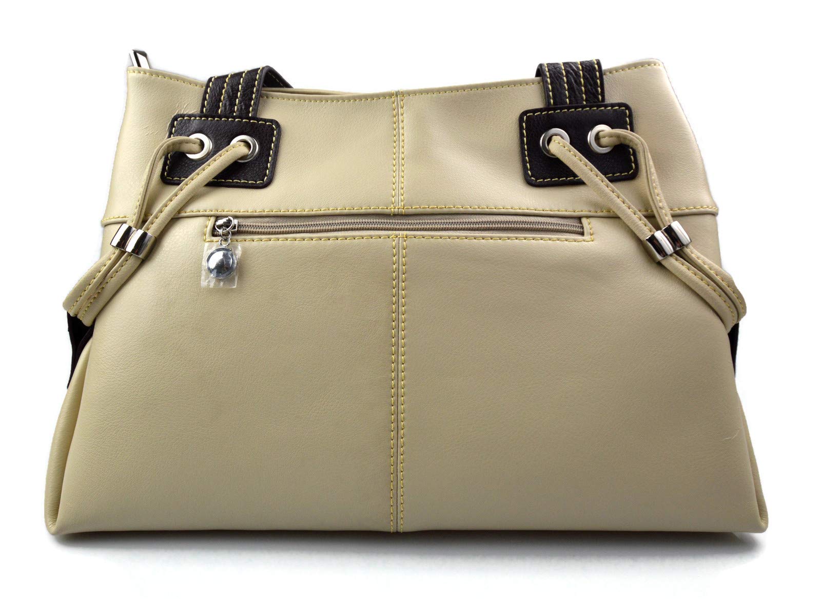 Italian Genuine Leather Shoulder Bag for Women - Crossbody Handbag in Beige | Perfect for Work, Travel & Everyday Use