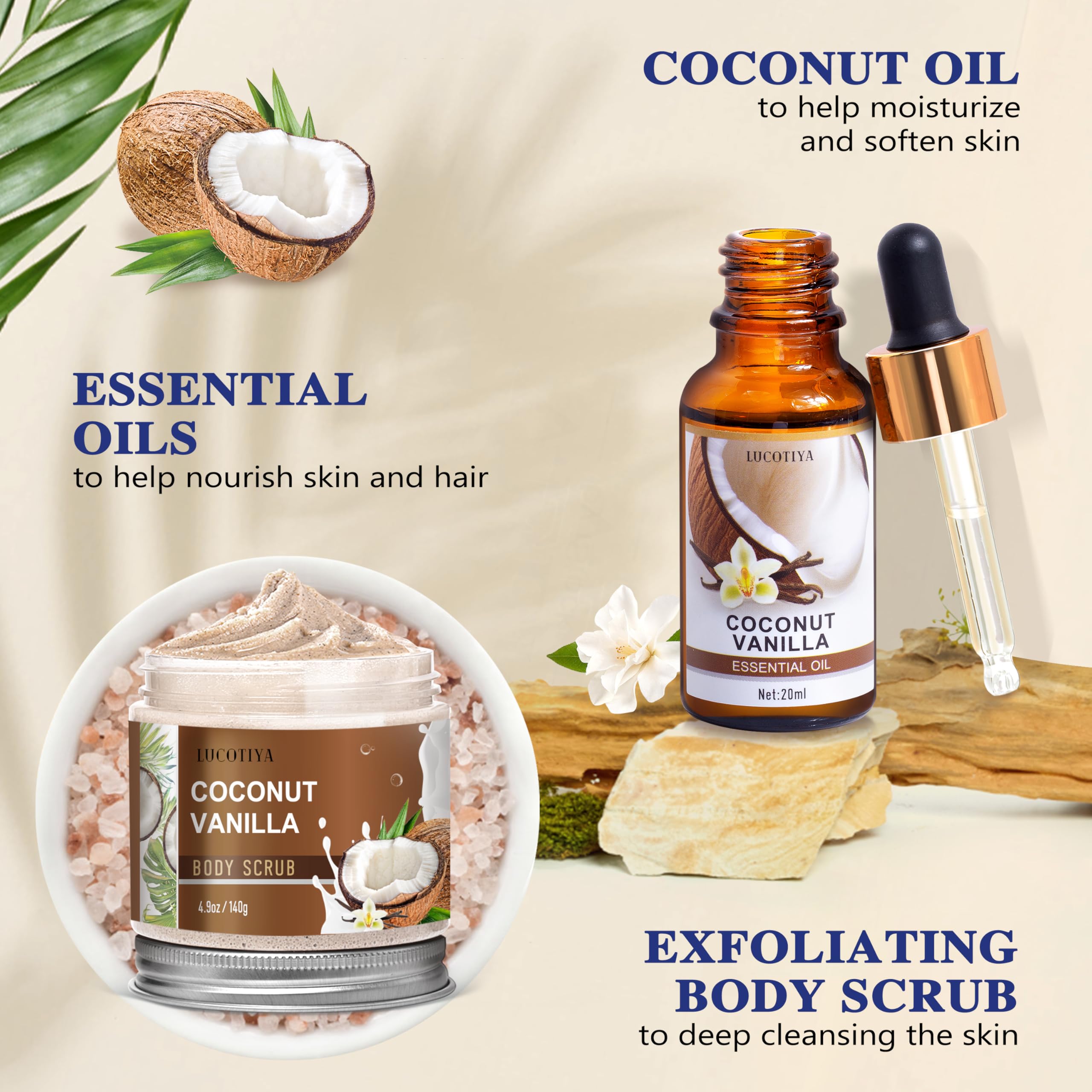 Luxury Vanilla Spa Gift Basket for Women - Relaxing Bath & Body Set with Essential Oils, Birthday Present for Her, Mom, Wife, Sister, Friend & Coworker - Perfect for Self Care, Pampering & Special Occasions