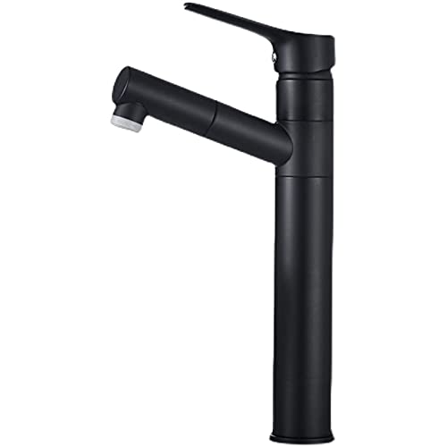 Pull-Out Sprayer Kitchen Faucet with Swivel Spout, Black Bathroom Sink Faucet with Retractable Sprayer, Single Handle Mixer Tap for Modern Home Use - Perfect for Washing Dishes, Filling Pots, and Cleaning Sinks