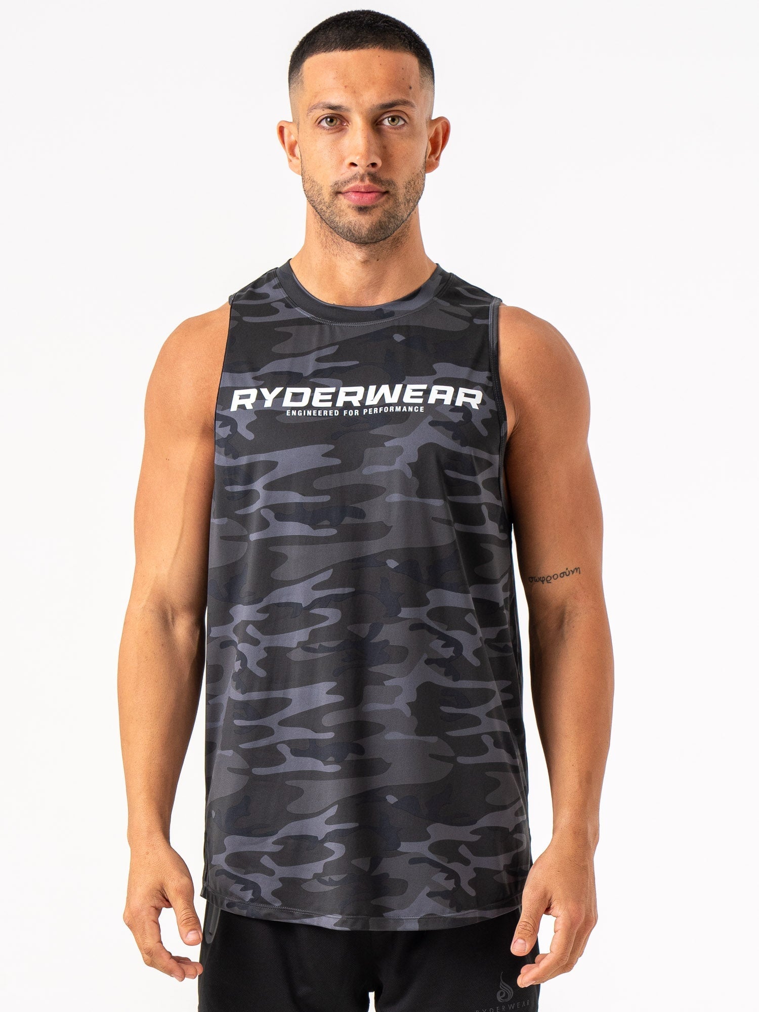 Energy Tank Black Camo - High Performance Workout Shirt for Men & Women | Gym, Running, Yoga & Outdoor Activities