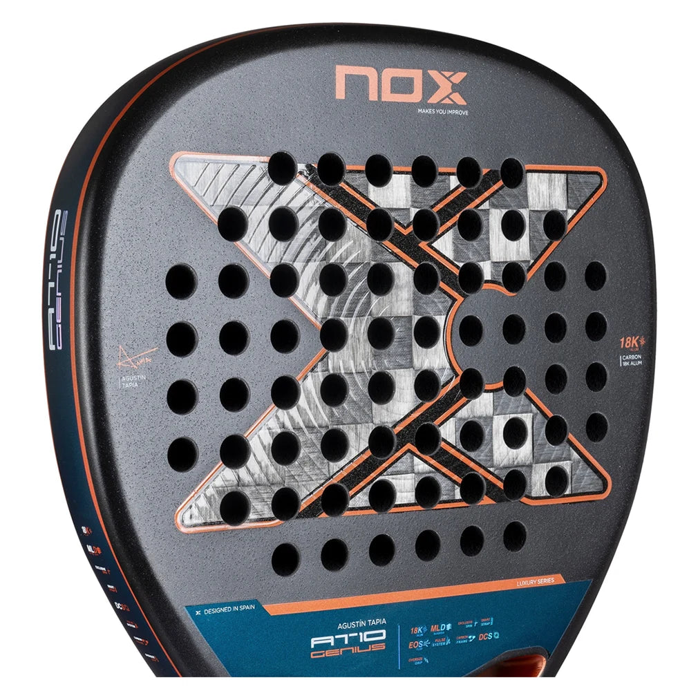 AT10 Genius Attack 18K Aluminum Padel Racket - Professional Tennis Racket for Competitive Play & Training | Perfect for Padel Courts & Outdoor Sports