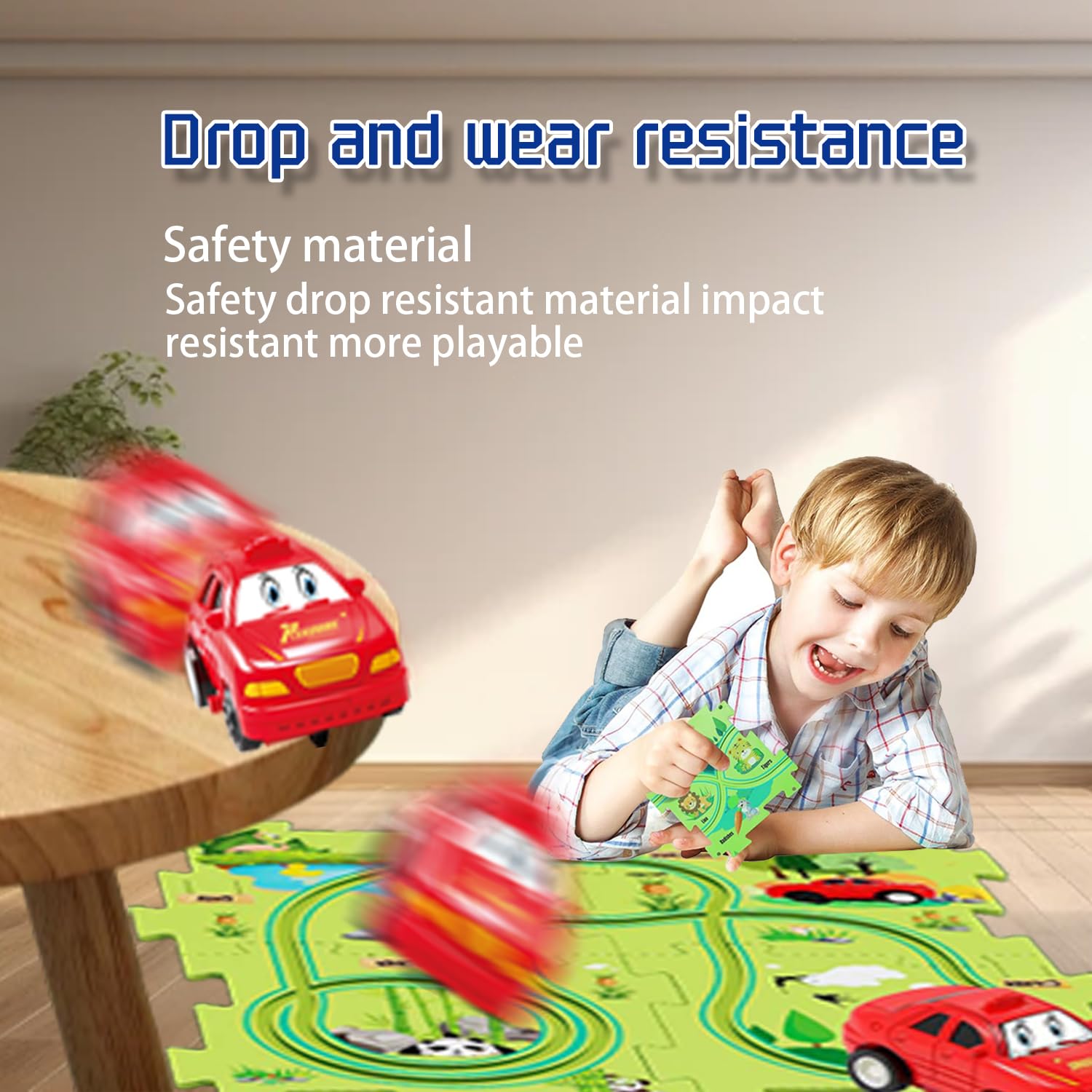 Nukids Puzzle Racer Kids Car Track Set - 20/60/100 PCS Interlocking Race Track Toy for Boys & Girls Ages 3+, STEM Learning Toy for Preschoolers - Perfect for Birthday Gifts, Indoor Play & Family Game Nights (20 PCS Set)
