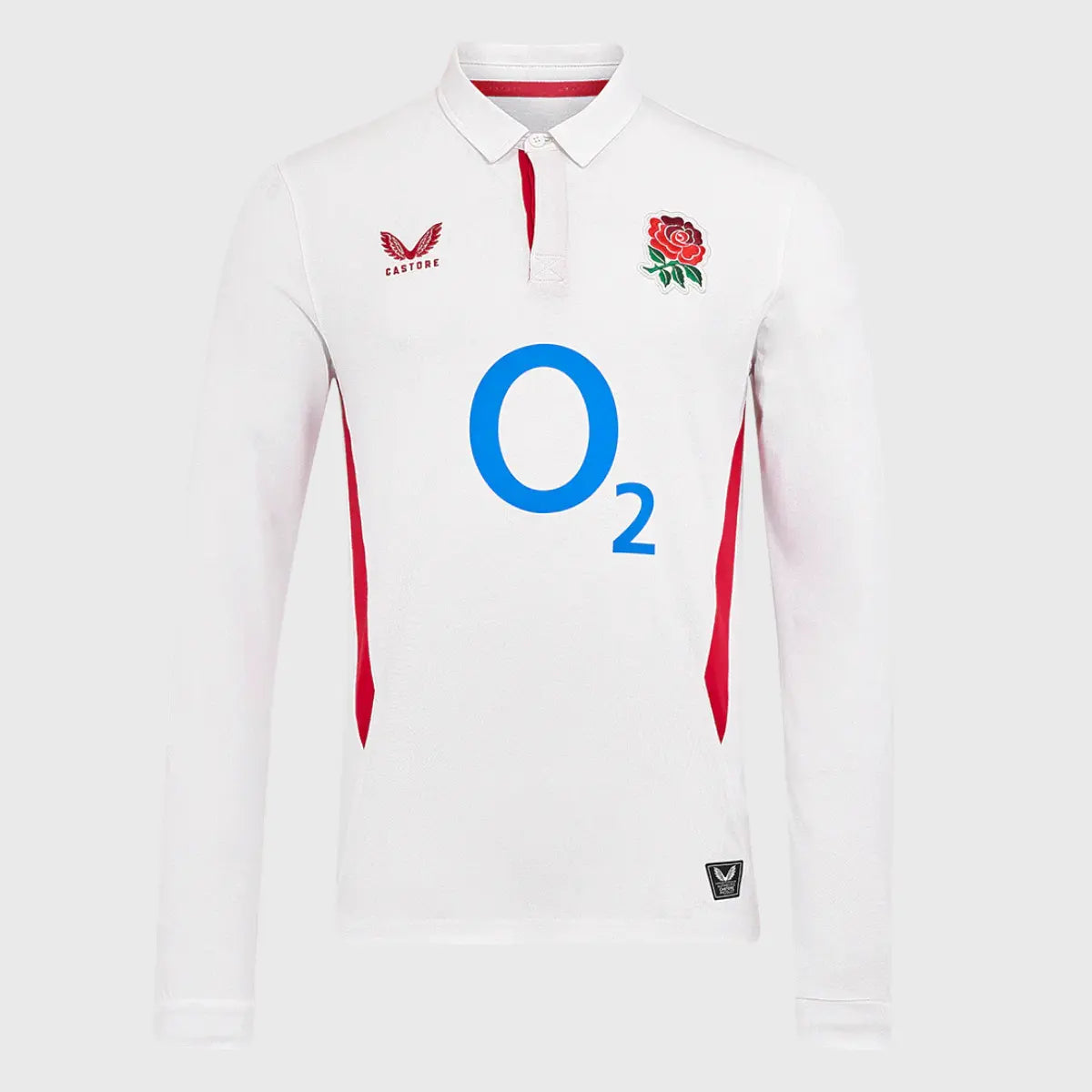 Castore England Men's Home Long Sleeve Rugby Shirt 2025-26 Season - Official Football Jersey for Fans & Players - Perfect for Matchdays, Training & Casual Wear