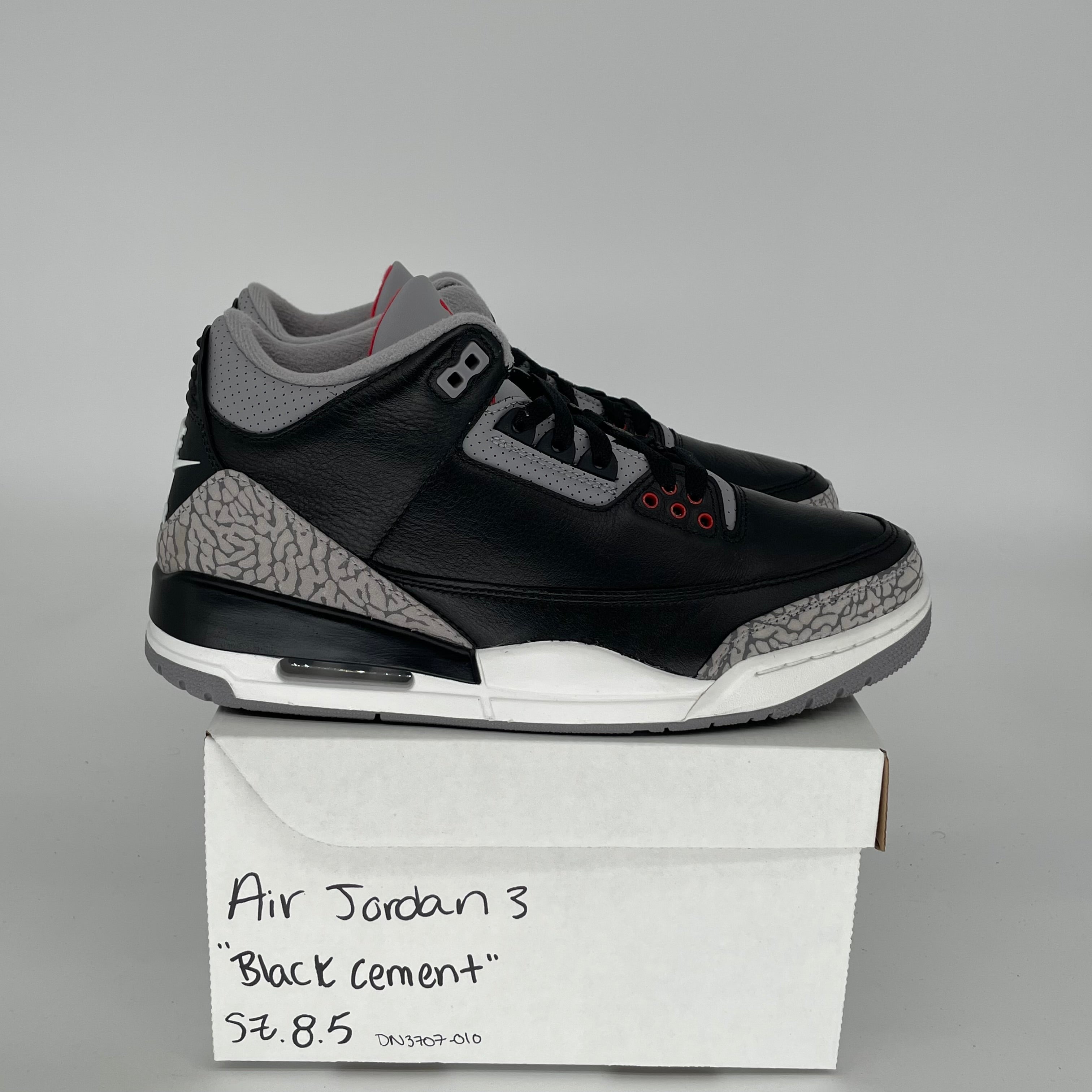 AIR JORDAN 3 Retro Black Cement Men's Basketball Shoes Size 8.5 DN3707-010 - Perfect for Streetwear, Sneaker Collection & Casual Outfits