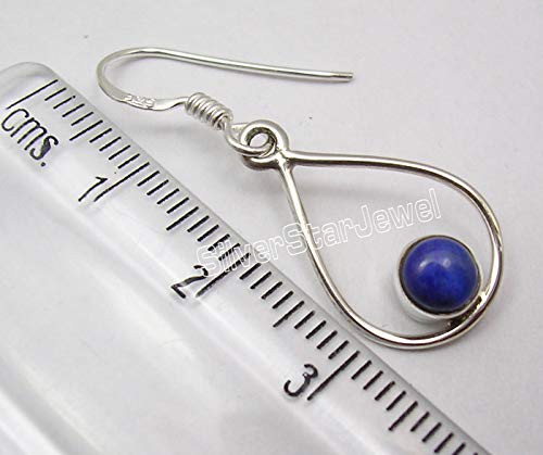 925 Sterling Silver Lazuli Earrings 1.4