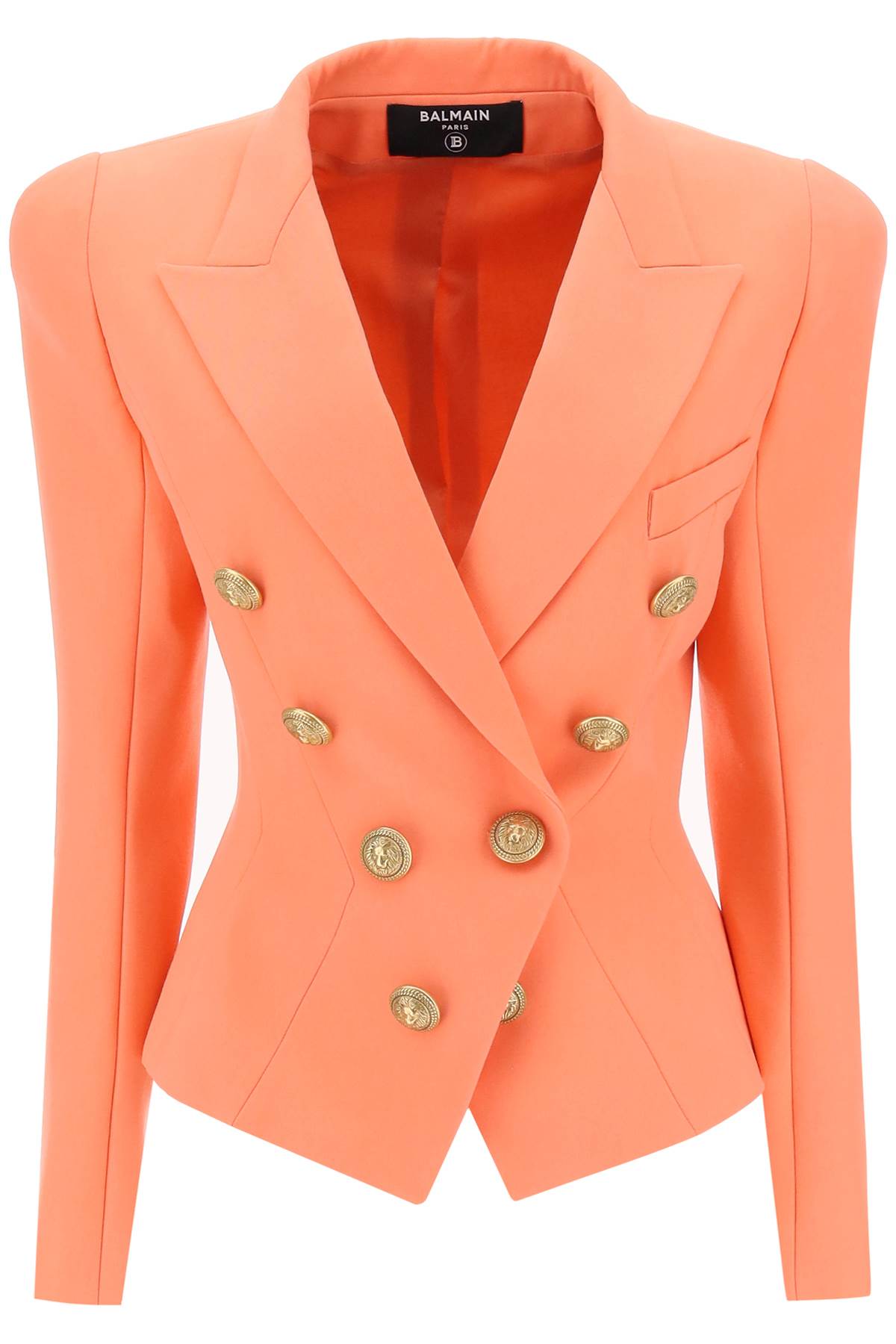 Balmain Wool Fitted Double Breasted Jacket for Women - Elegant Office Wear & Evening Outfits