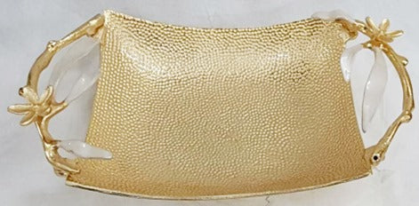 16.5x9.75x4.25 Inch Rectangle Vase - Gold Flower Vessel for Home Decor, Wedding Centerpieces & Tabletop Arrangements