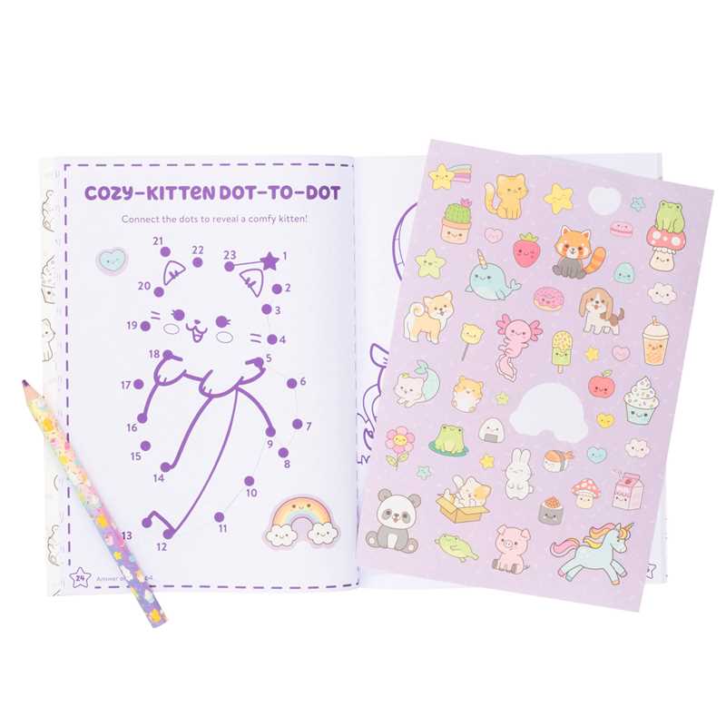 Adorable Kawaii Coloring Book with Rainbow Pencils - Fun Stress Relief Activity for Kids & Adults | Perfect for Home, School & Travel
