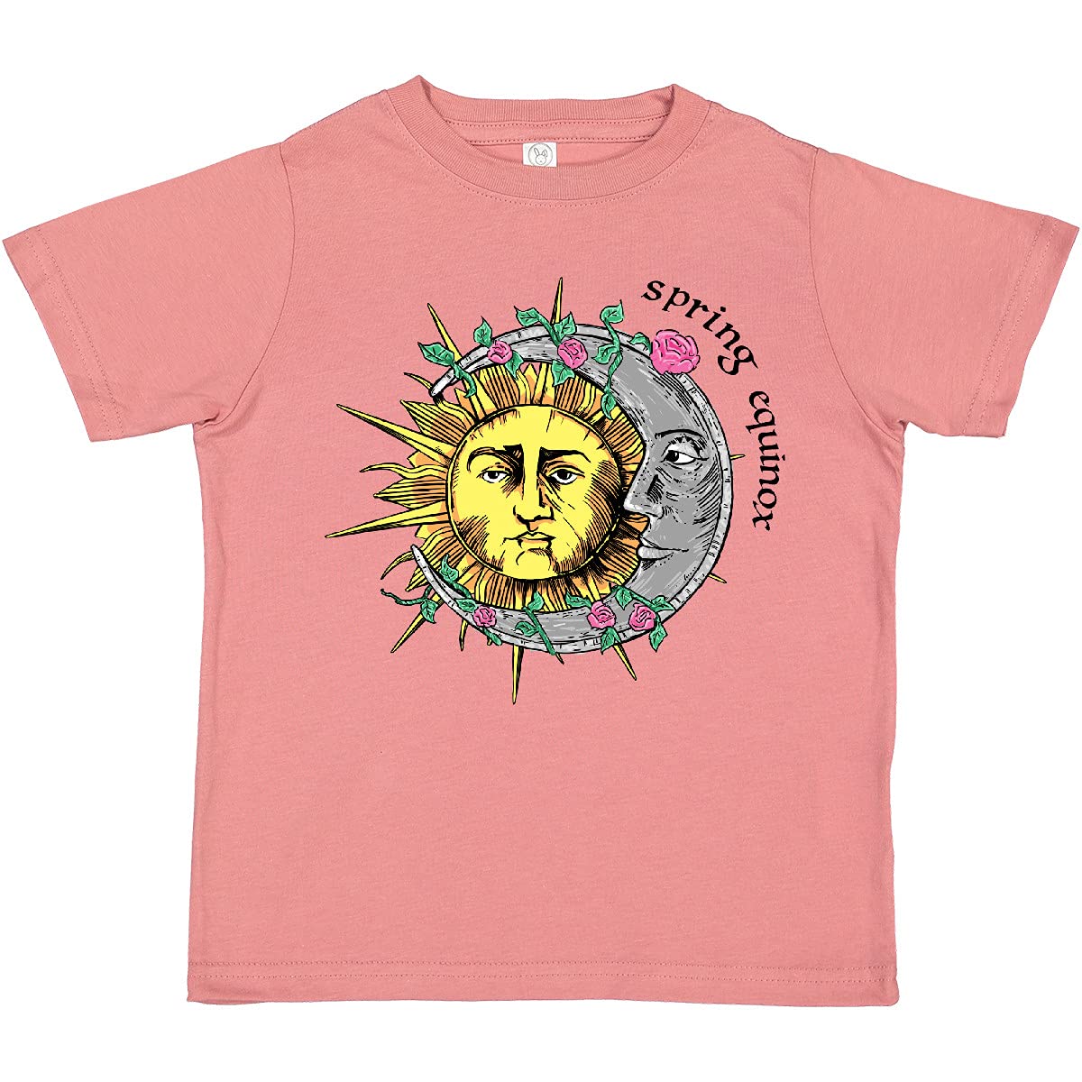Inktastic 1st Day of Spring Sun and Moon Toddler T-Shirt - Cute Spring Equinox Graphic Tee for Kids - Perfect for Seasonal Celebrations & Outdoor Activities