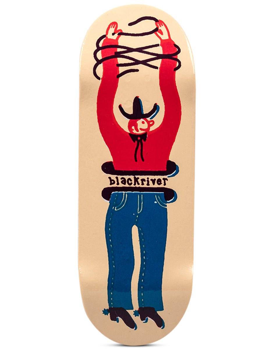 Blackriver Fingerboard Deck - Bryce Aspinall Cowboy Design | Professional Finger Skateboard for Tricks & Practice | Perfect for Skateboard Enthusiasts & Collectors