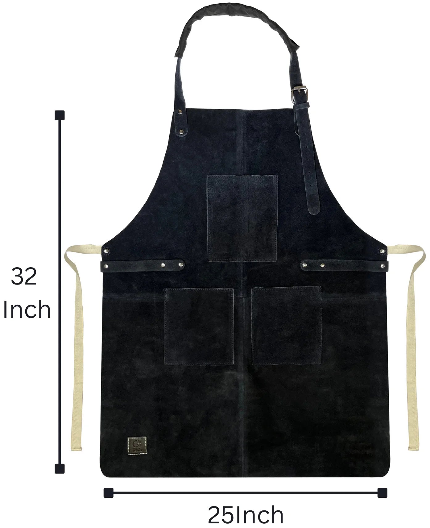 Premium Kuche Leather Grill & Woodworking Apron - Heavy Duty BBQ Cooking & Workshop Protection (Blue) - Ideal for Chefs, Butchers & DIY Craftsmen