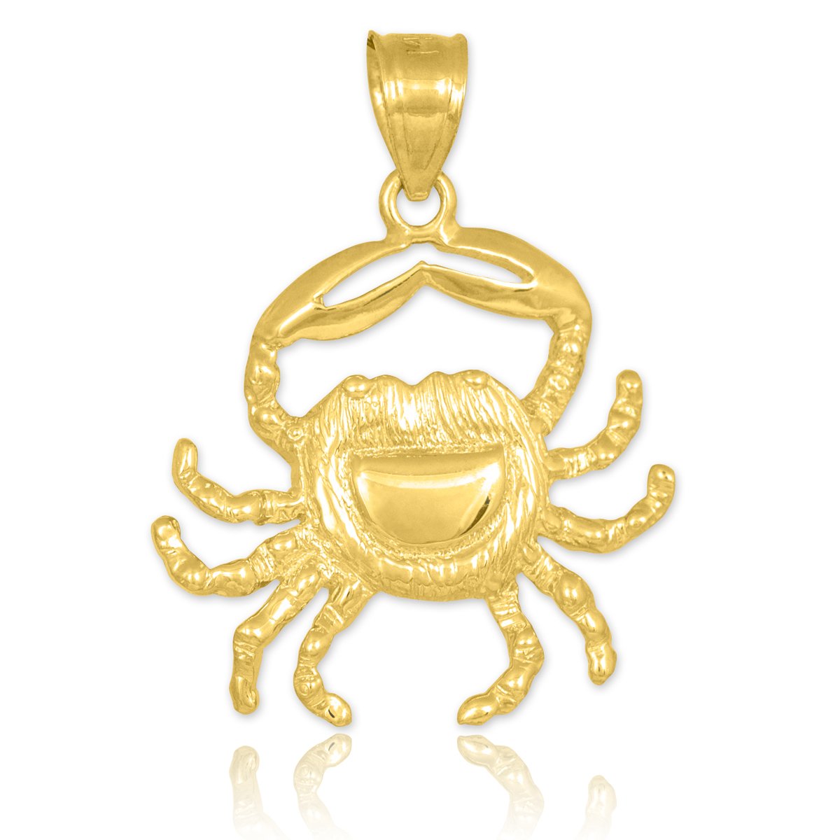 10K Yellow Gold Crab Charm Cancer Zodiac Pendant Necklace for Women - Dainty Zodiac Jewelry Gift for Birthday, Anniversary & Special Occasions