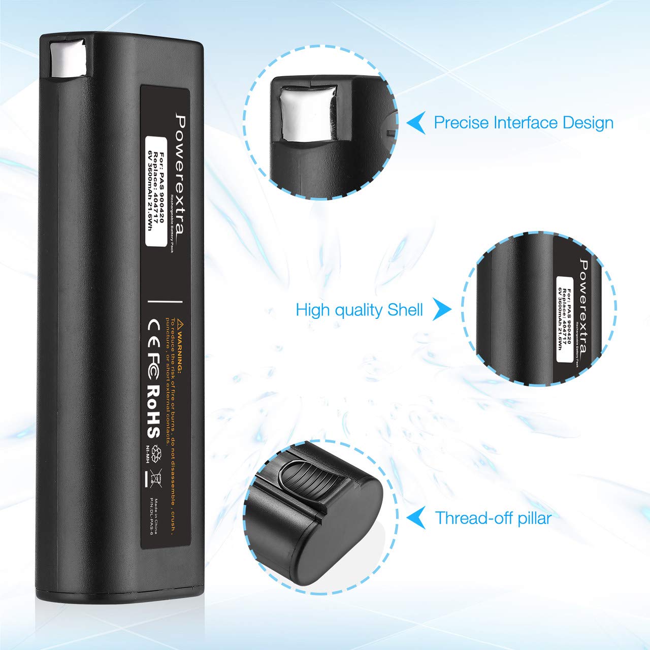 2 Pack 6V 3600mAh Rechargeable NiMH Battery Replacement for Paslode Cordless Nail Guns - Perfect for Construction, Roofing & Framing Projects
