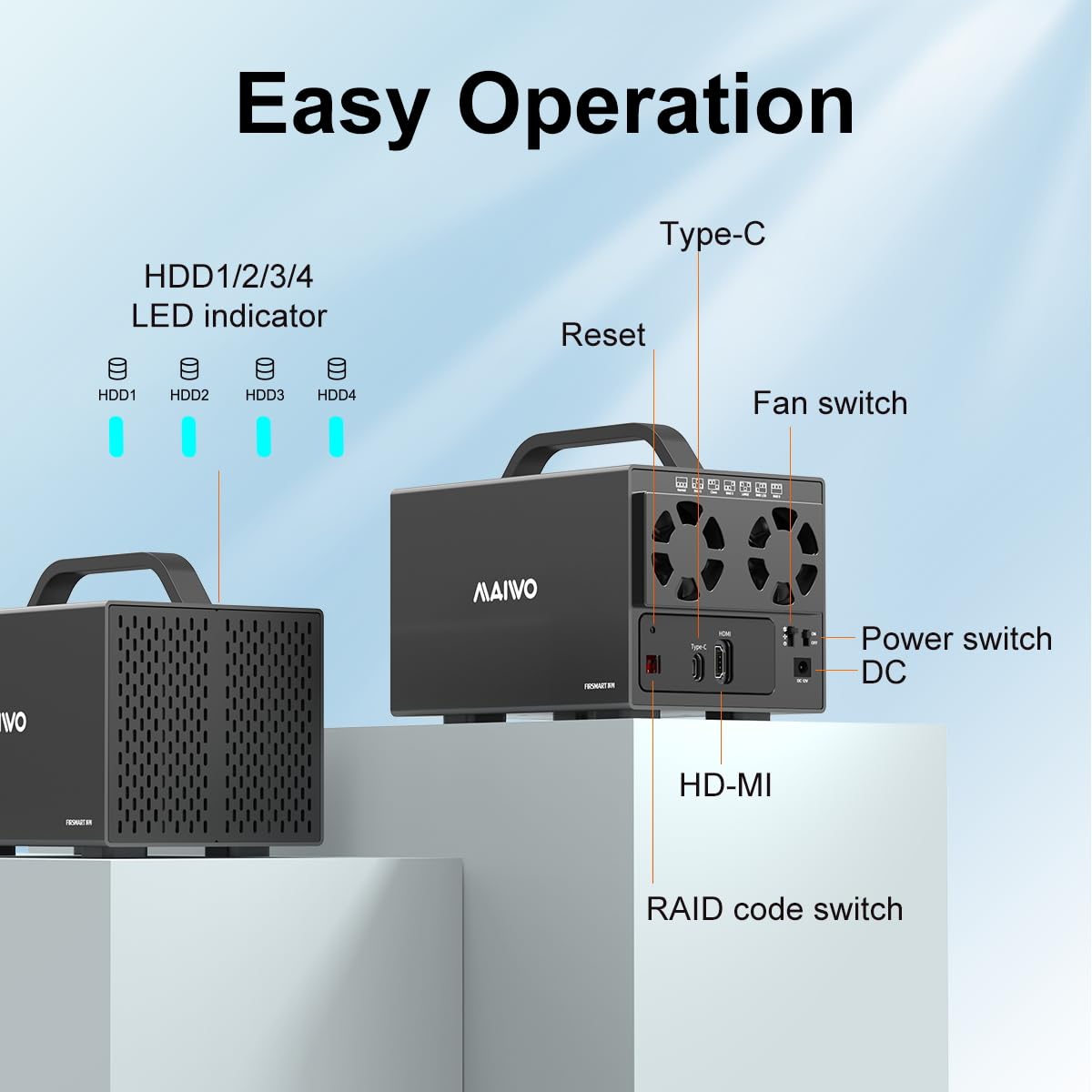 MAIWO 4 Bay USB 3.1 RAID Enclosure for 3.5