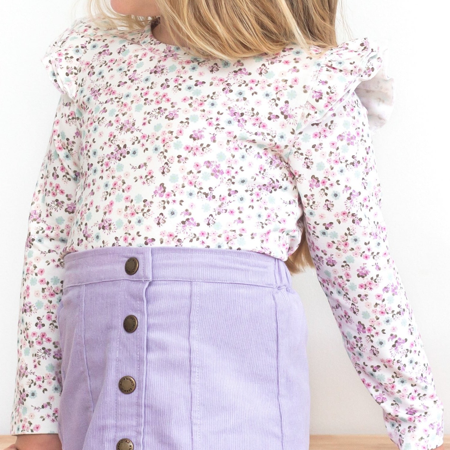 Floral Long Sleeve Flutter Top - Auriella Women's Boho Blouse for Spring Summer | Perfect for Date Night, Beach Cover Up & Casual Outfits
